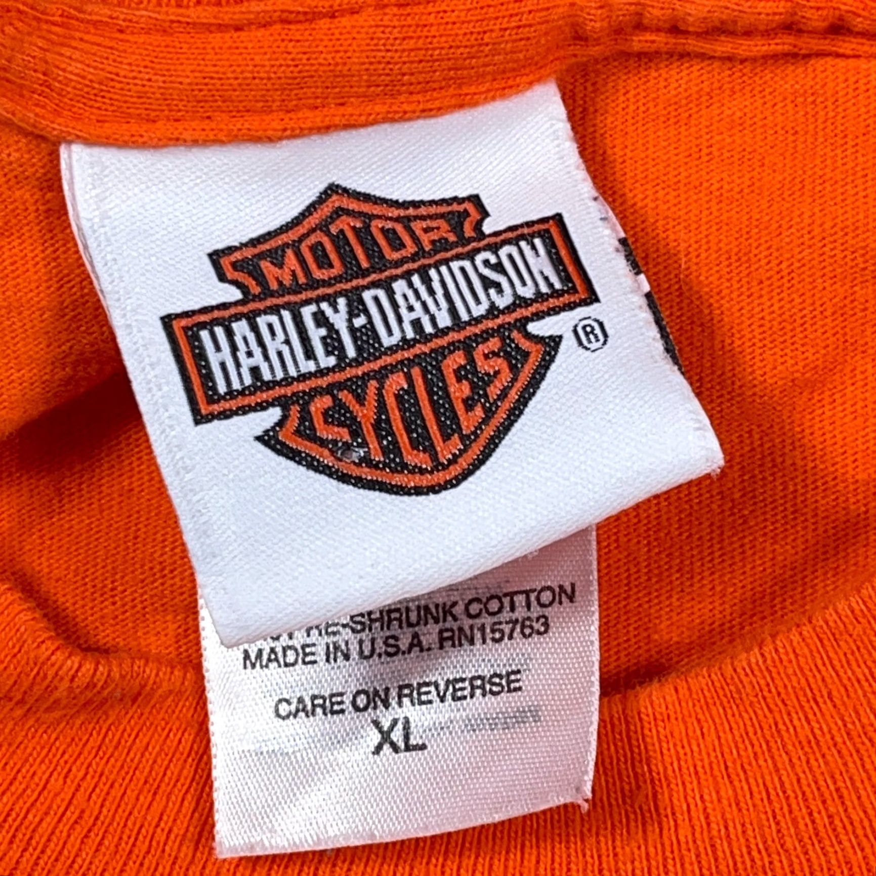 Harley Davidson Harley-Davidson Shirt Men XL Orange Buck Stops Here Alamo Fire Flames VTG Y2K 80s Grunge Retro Skull Graphic Print Tee T-Shirt Wearable… Size US XL / EU 56 / 4 - 6 Thumbnail