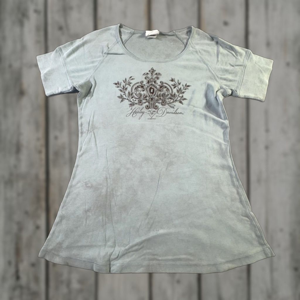 Harley Davidson VINTAGE Harley-Davidson Shirt Womens Large Blue Graphic Twin Cities Lakeville 2008 Biker Tee Size L / US 10 / IT 46 - 1 Thumbnail