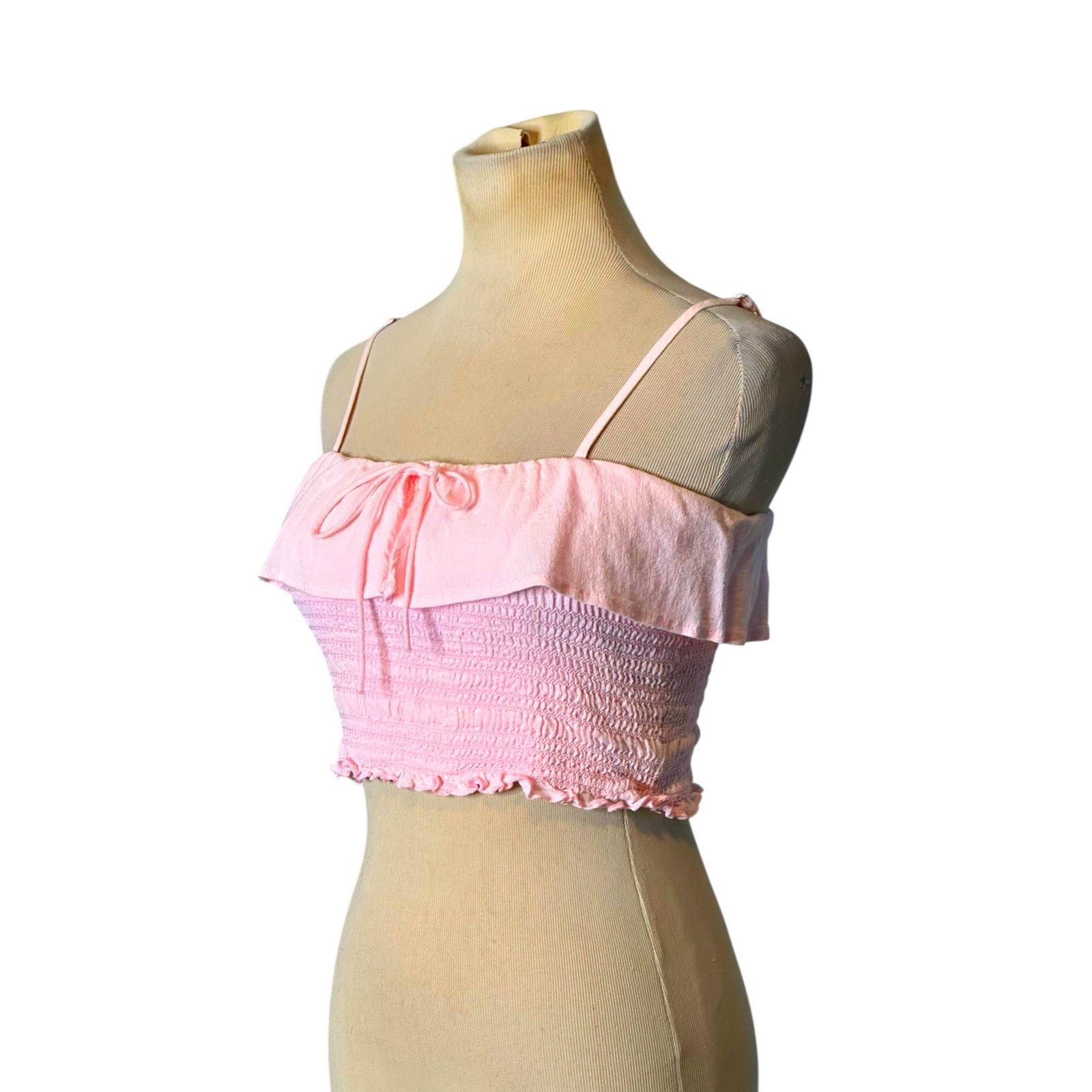 superdown SuperDown pink ruffle smocked crop tank top size Small Size S / US 4 / IT 40 - 10 Thumbnail