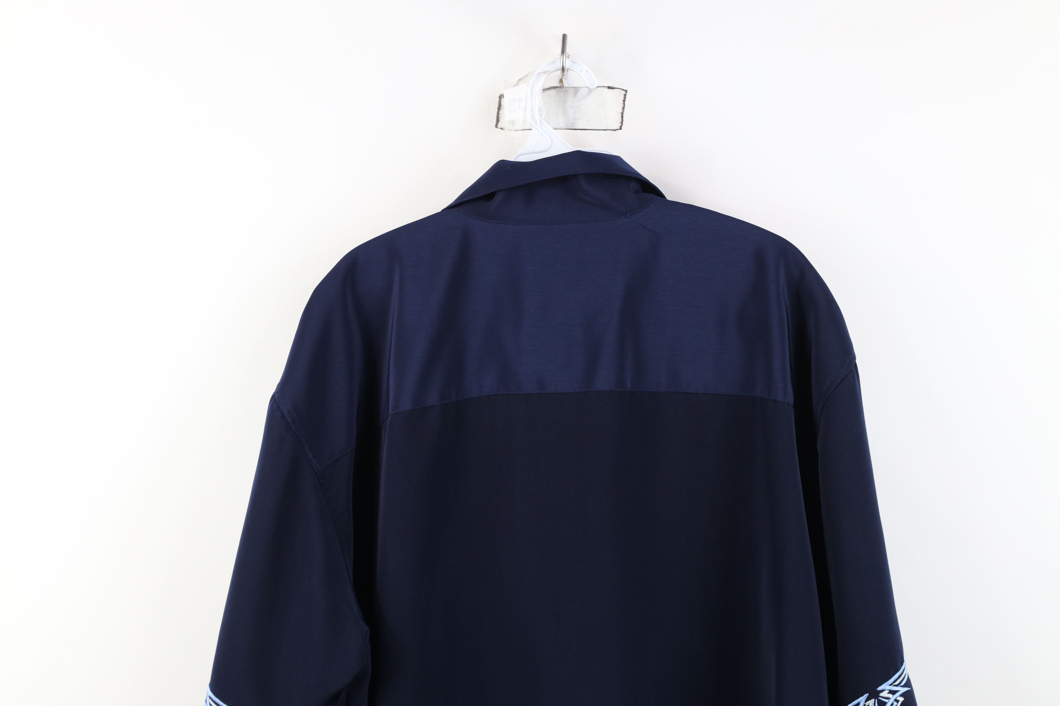 Vintage Vintage 90s Y2K Streetwear Collar Casino Button Shirt Blue Size US XL / EU 56 / 4 - 11 Thumbnail