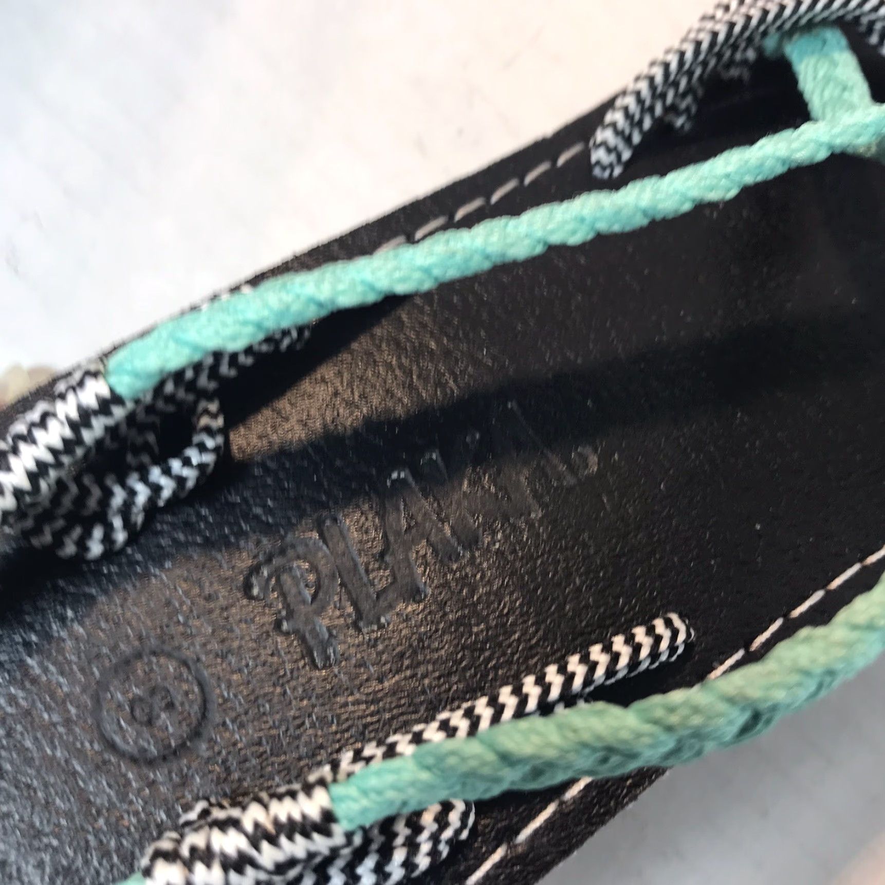 Vintage Plaka Strappy Sandals Womens Size 8 Green Black & White Striped Casual Travel Size US 8 / IT 38 - 4 Thumbnail