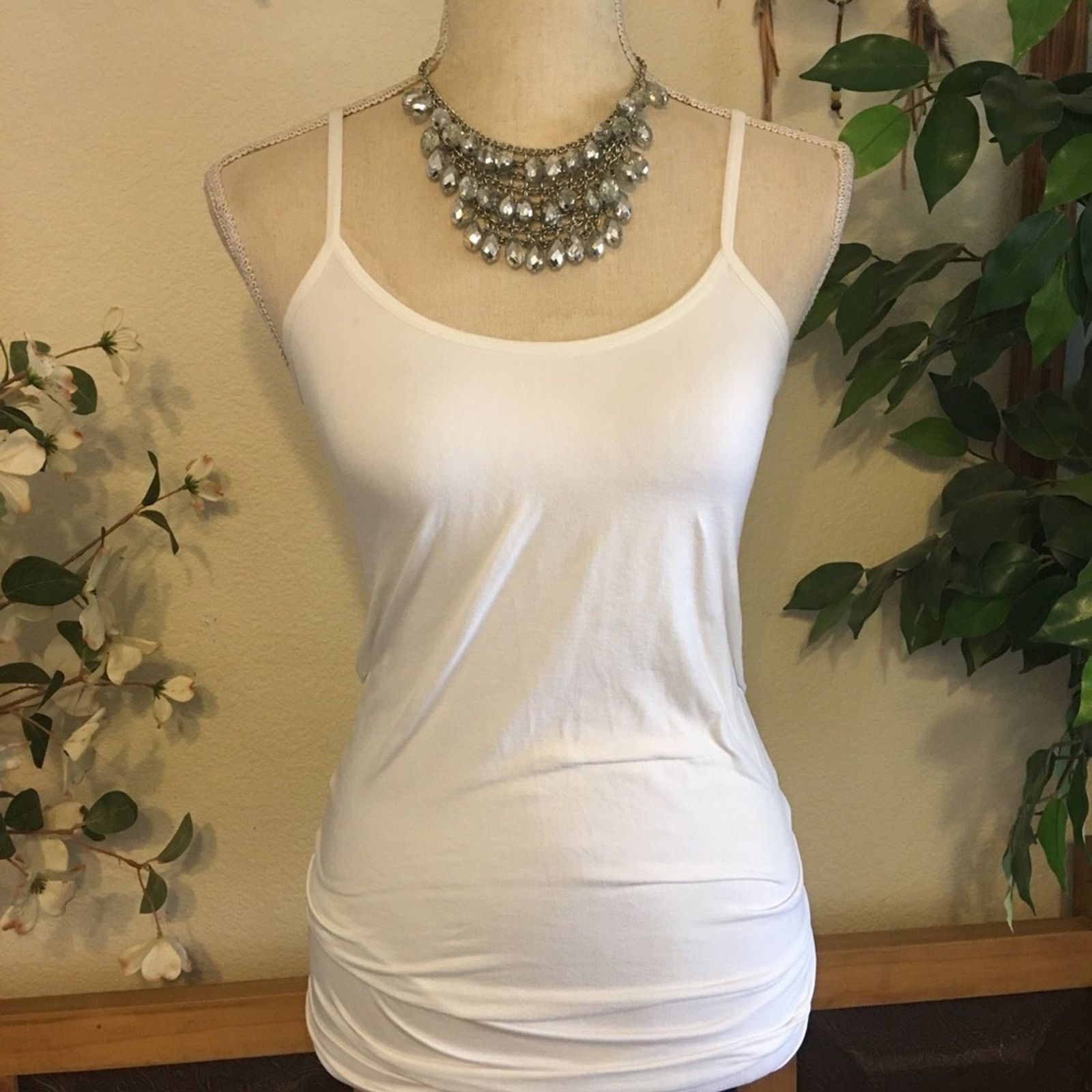 Jewelry Silver tear drop glass bauble stone bib necklace Size ONE SIZE - 4 Thumbnail