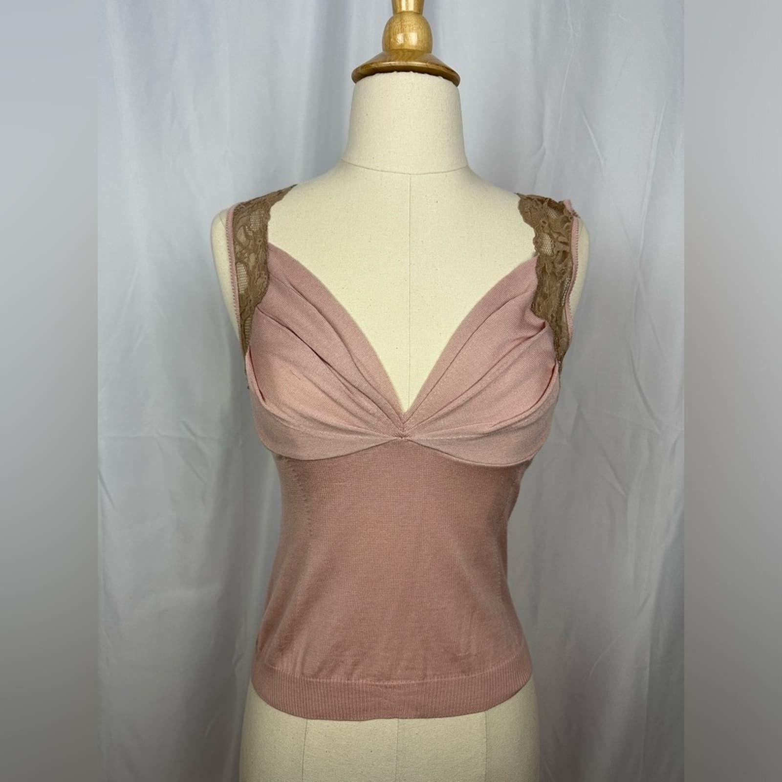 image of Christian Dior Pink Silk & Cashmere Knit Top Size 36, Women's