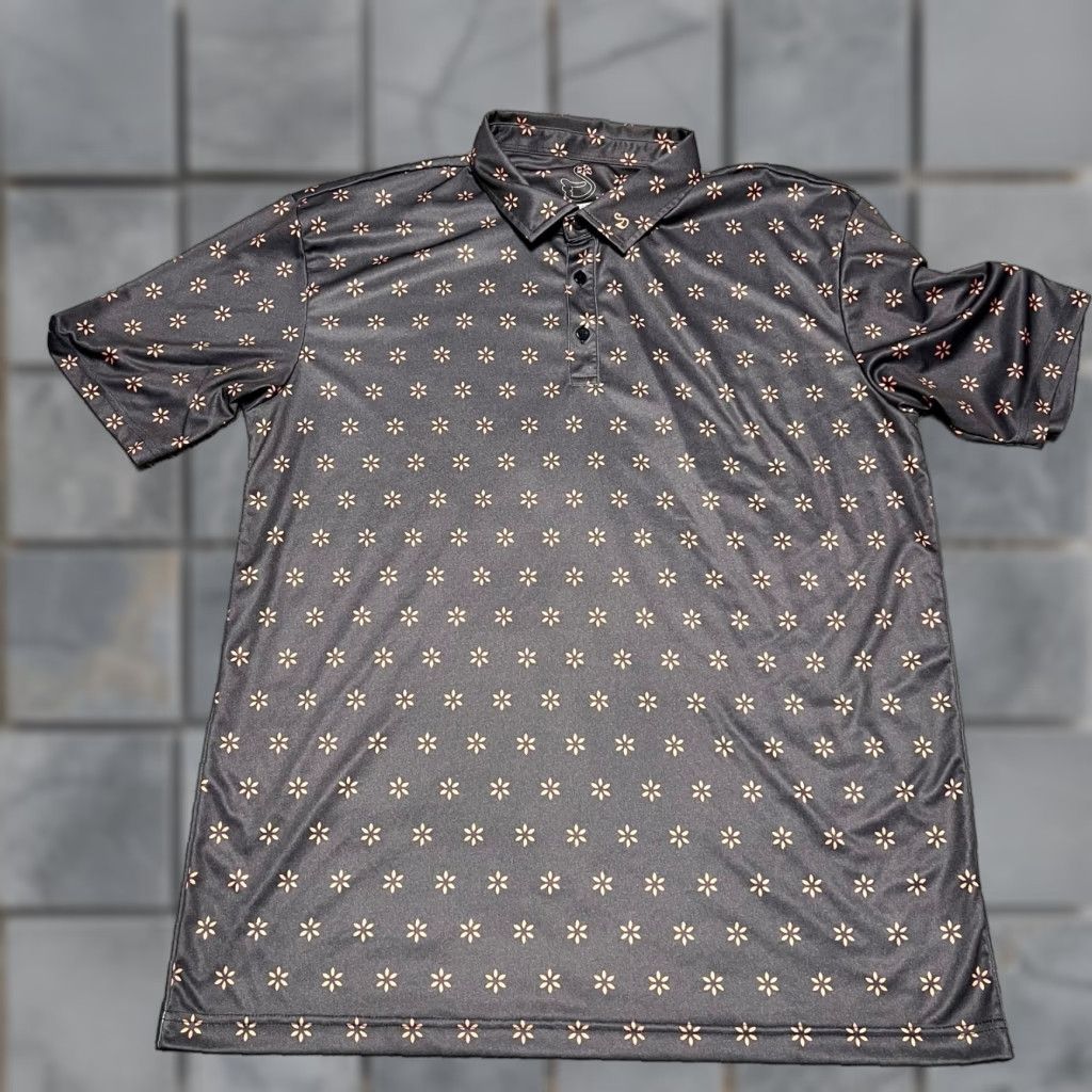 Vintage Swannies Polo Shirt Mens XL Gray Geomertic All Over Print Performance Golf Polo Shirt Mens XL Gray Size US XL / EU 56 / 4 - 1 Thumbnail