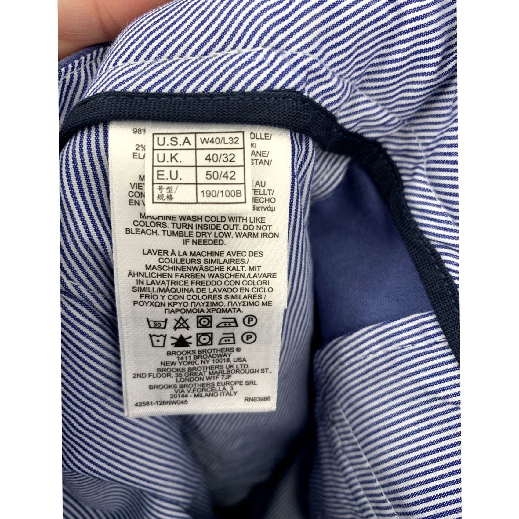 ツーちゃんです。 Brooks Brothers Pants Mens Blue 40x32 Clark Fit Chino Cotton