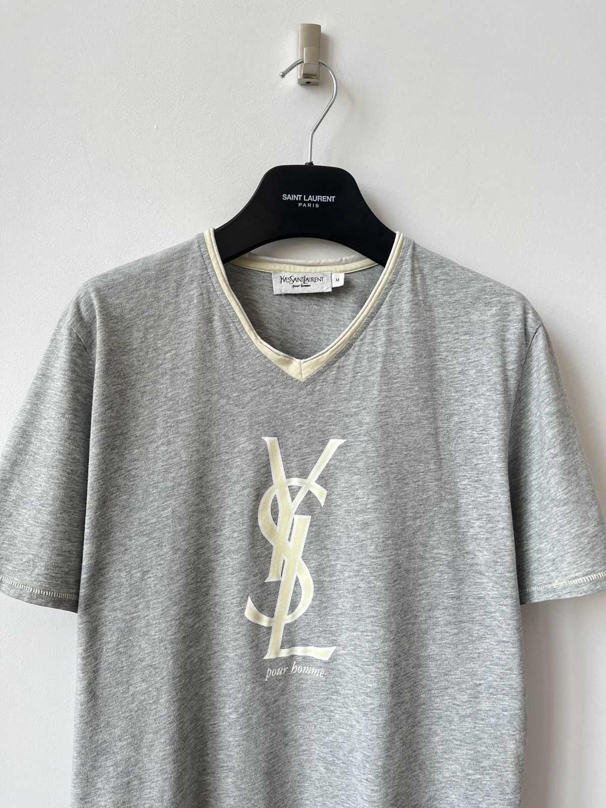 Yves Saint Laurent Vintage Yves Saint Laurent T-Shirt with Big Logo YSL Paris Size US M / EU 48-50 / 2 - 2 Thumbnail