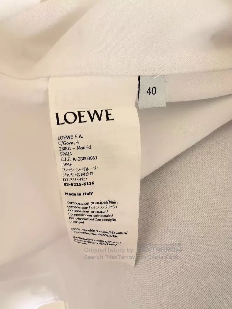 Loewe Loewe White Shirt Length Front 73 Back 76 Chest 63 Size S / US 4 / IT 40 - 4 Thumbnail