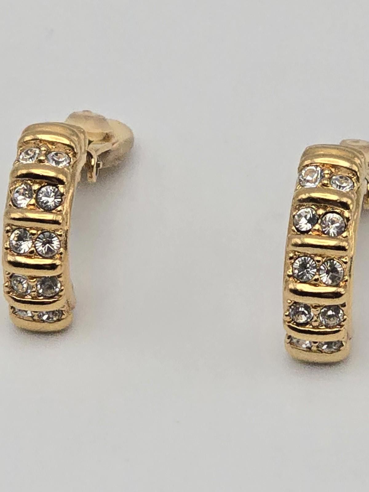 Swarovski Vintage Swarovski Clip-On Earrings Gold Plated with Crystals Size ONE SIZE - 2 Thumbnail