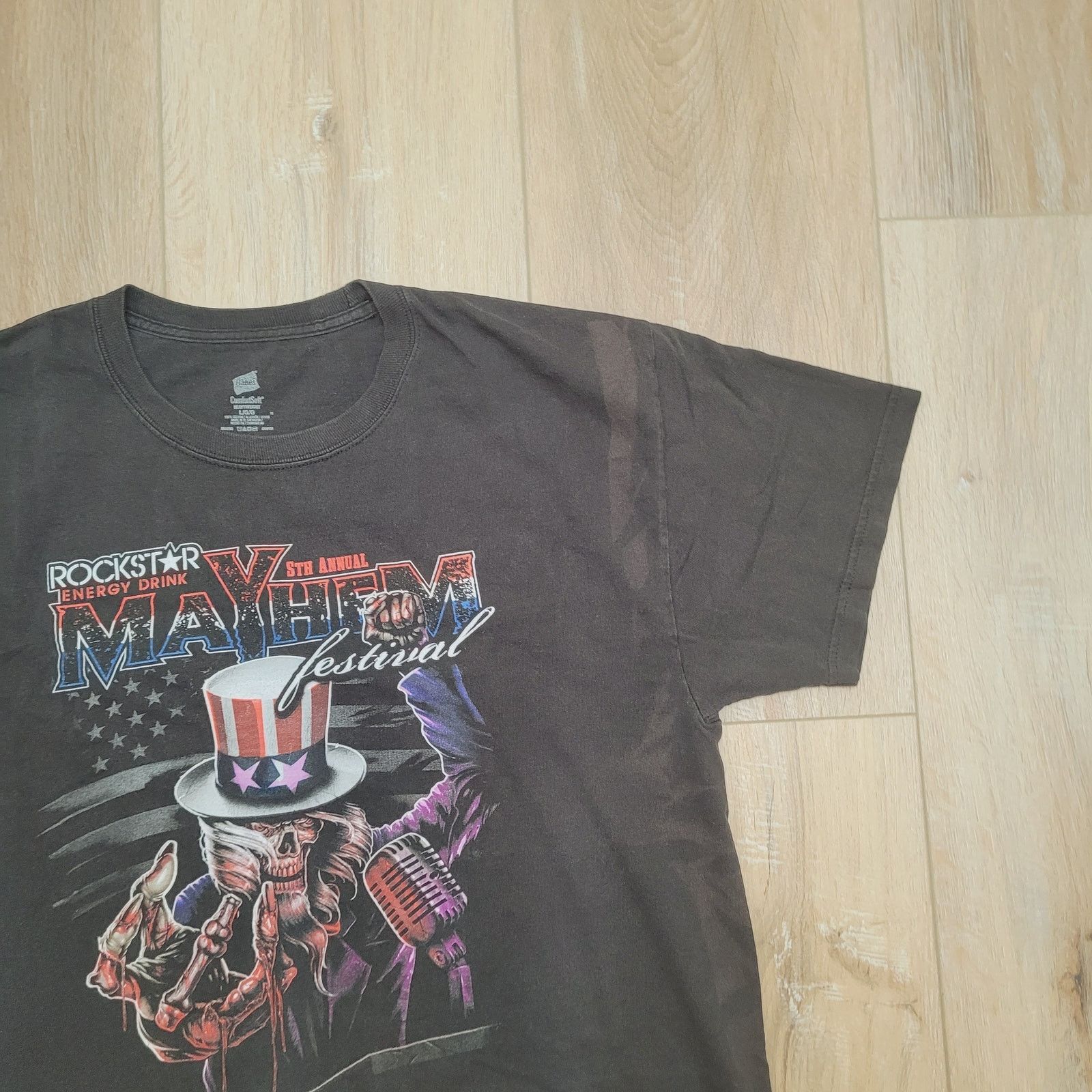 Hanes Rockstar Mayhem Festival 2012 Tour T-Shirt L Boxy Cropped Size US L / EU 52-54 / 3 - 3 Thumbnail