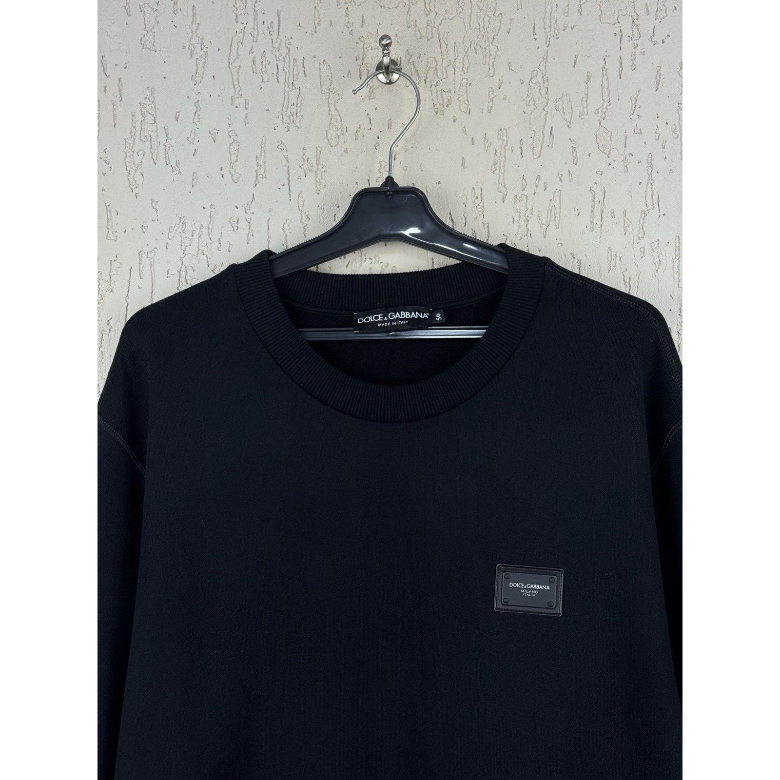Dolce & Gabbana Dolce & Gabbana Logo Plaque Men's Sweatshirt Pullover – Blac Size US XL / EU 56 / 4 - 2 Thumbnail