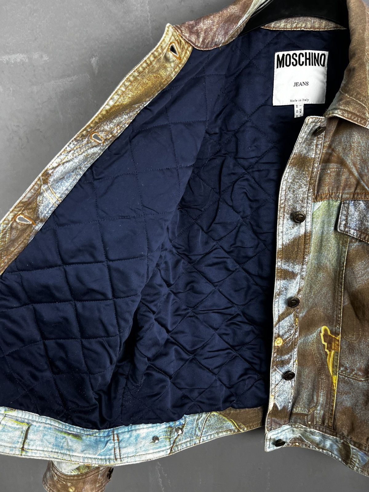Moschino × Vintage 1990's Vintage Moschino Blue Denim Print Pattern Jacket Size L / US 10 / IT 46 - 5 Thumbnail