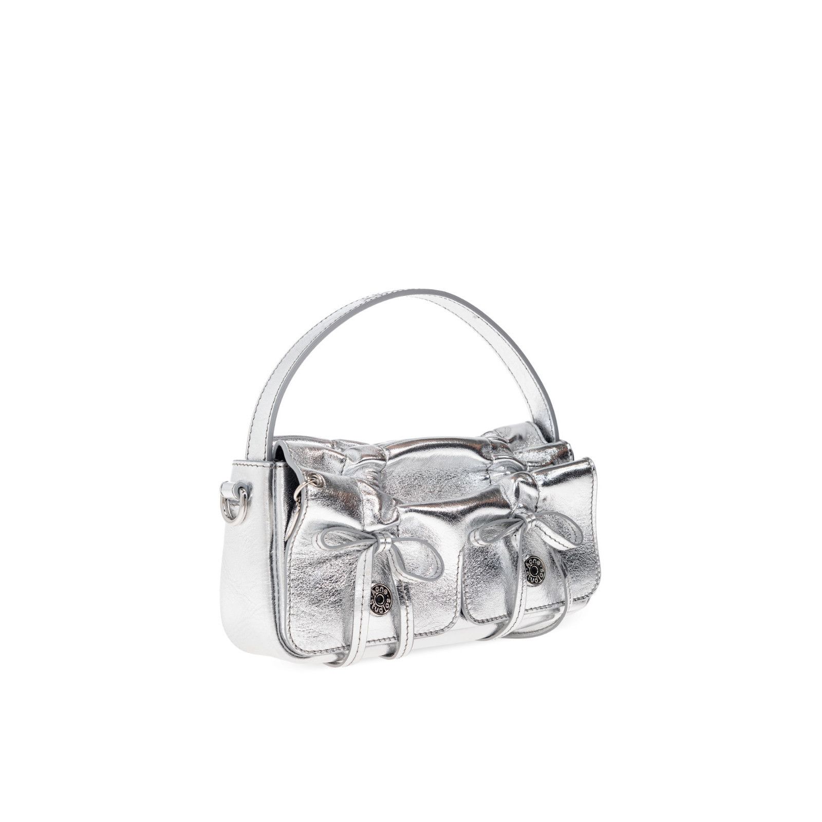Acne Studios ACNE STUDIOS Multipocket Silver Leather Shoulder Bag New Size ONE SIZE - 3 Thumbnail