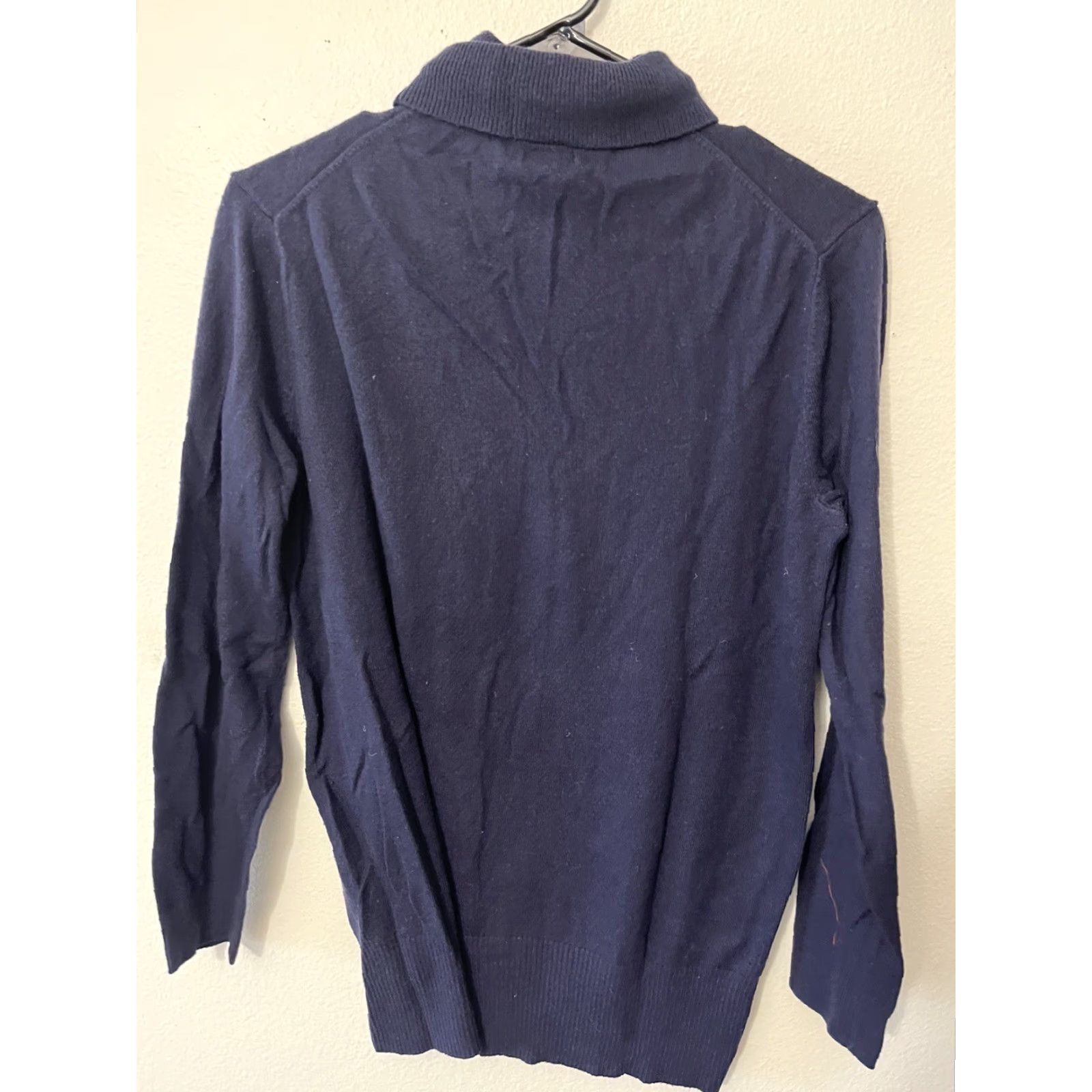 Gap GAP Sweater Women's Petite Medium Navy Blue Turtleneck Pullover Long Sleeve Classic Knit Size M / US 6-8 / IT 42-44 - 2 Thumbnail
