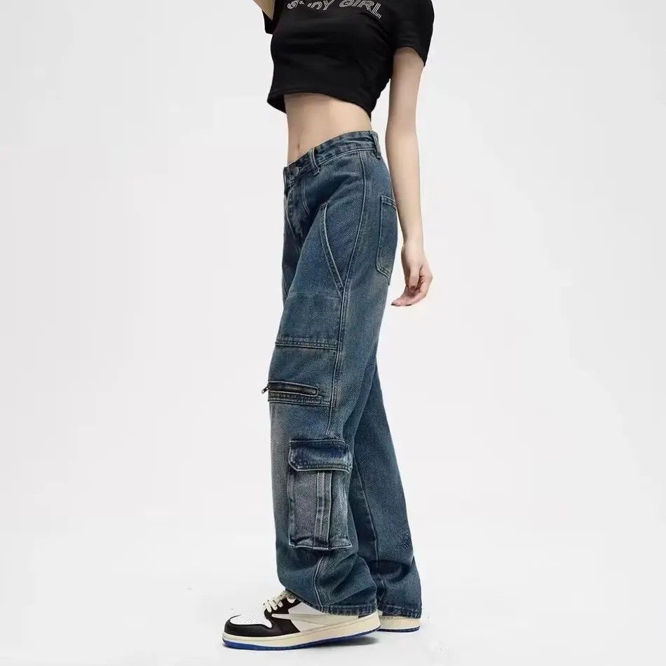 Japanese Brand Retro loose straight leg casual pocket jeans Size US 32 / EU 48 - 2 Thumbnail