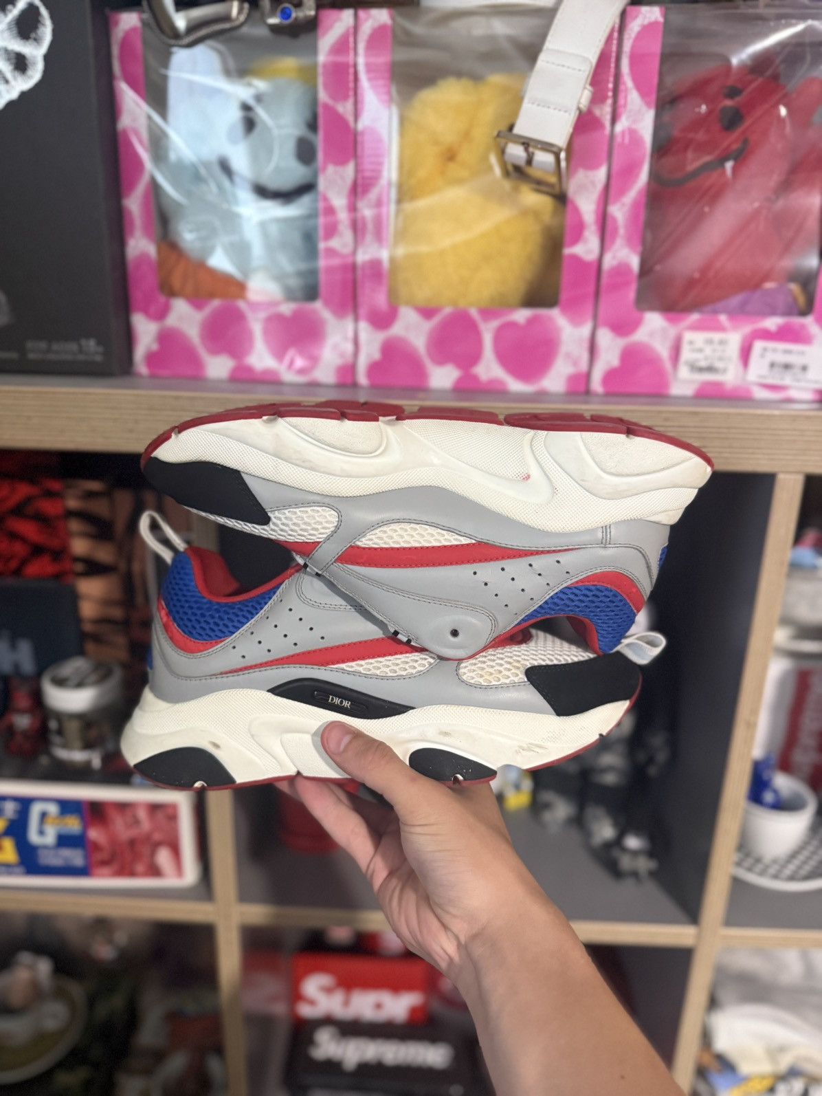 Dior Dior B22 Red/White & Blue Sneaker Size US 7.5 / EU 40-41 - 5 Thumbnail