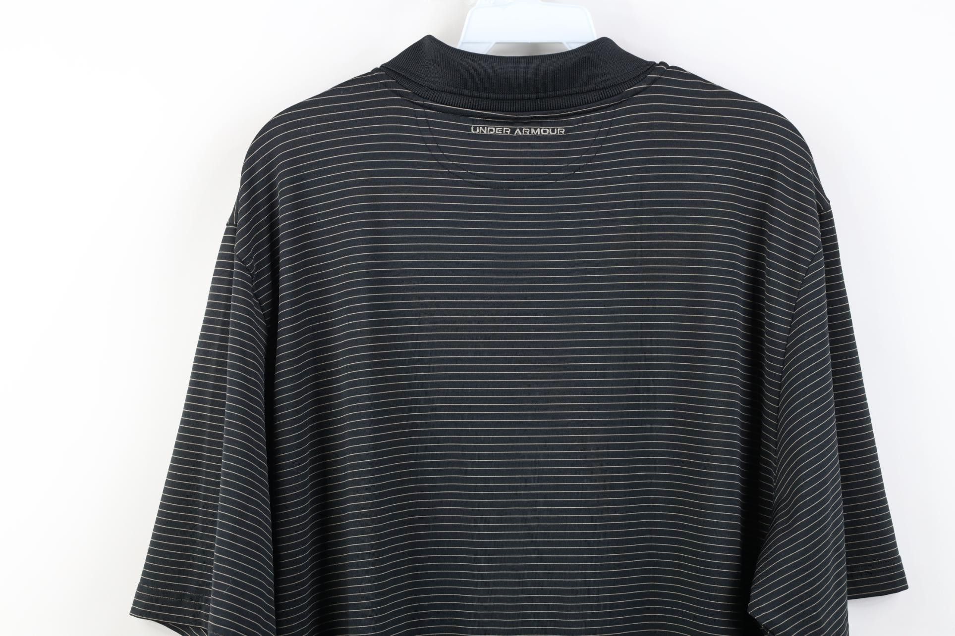 Under Armour Under Armour Pinstriped Collared Golfing Polo Shirt Black Size US XL / EU 56 / 4 - 11 Thumbnail