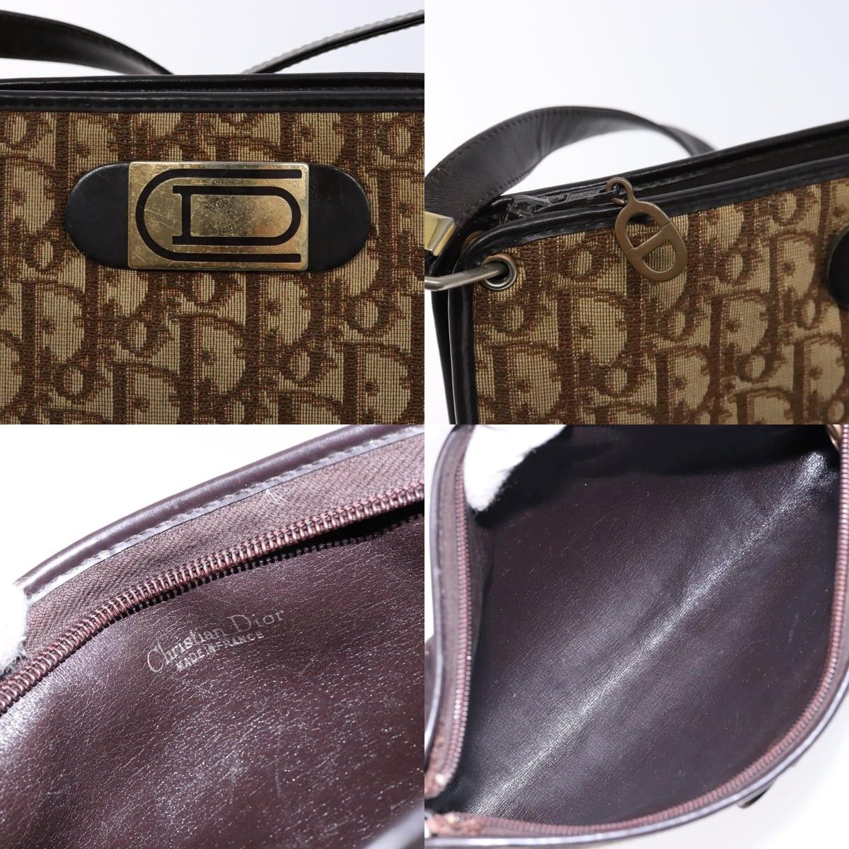 Dior DIOR Trotter Canvas Shoulder Bag Brown Gold Size ONE SIZE - 11 Thumbnail