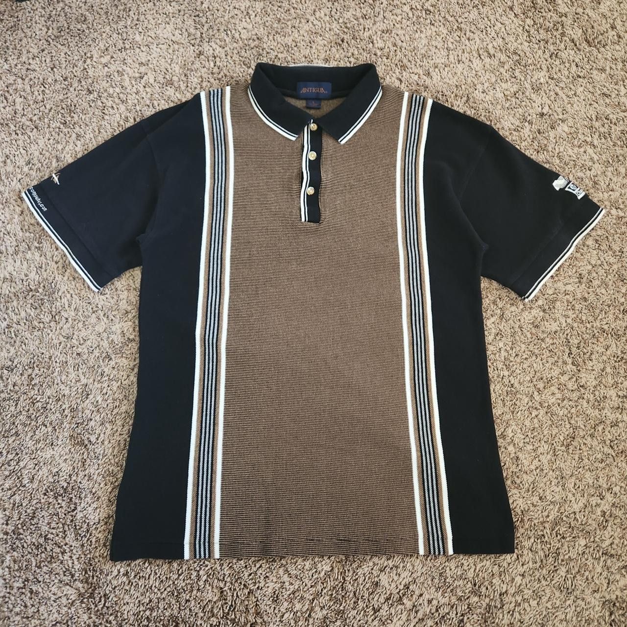 Antigua Vintage Polo Striped Shirt Antigua Golf Dad Retro Size US L / EU 52-54 / 3 - 1 Thumbnail
