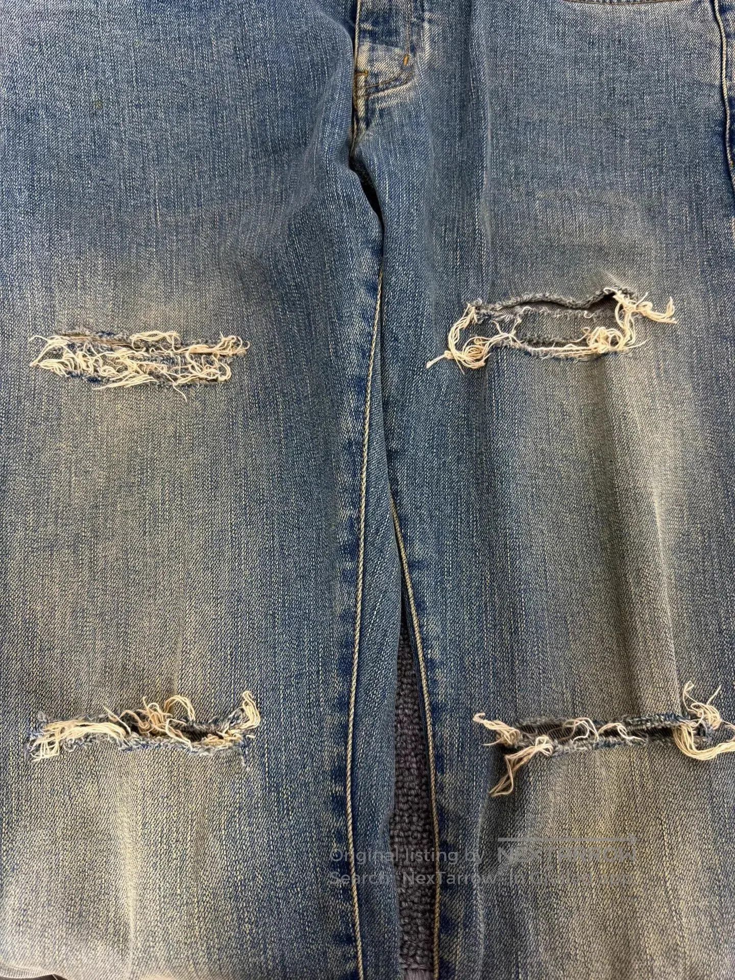 Yves Saint Laurent Blue Distressed Denim Jeans Size 32. Size US 32 / EU 48 - 3 Thumbnail