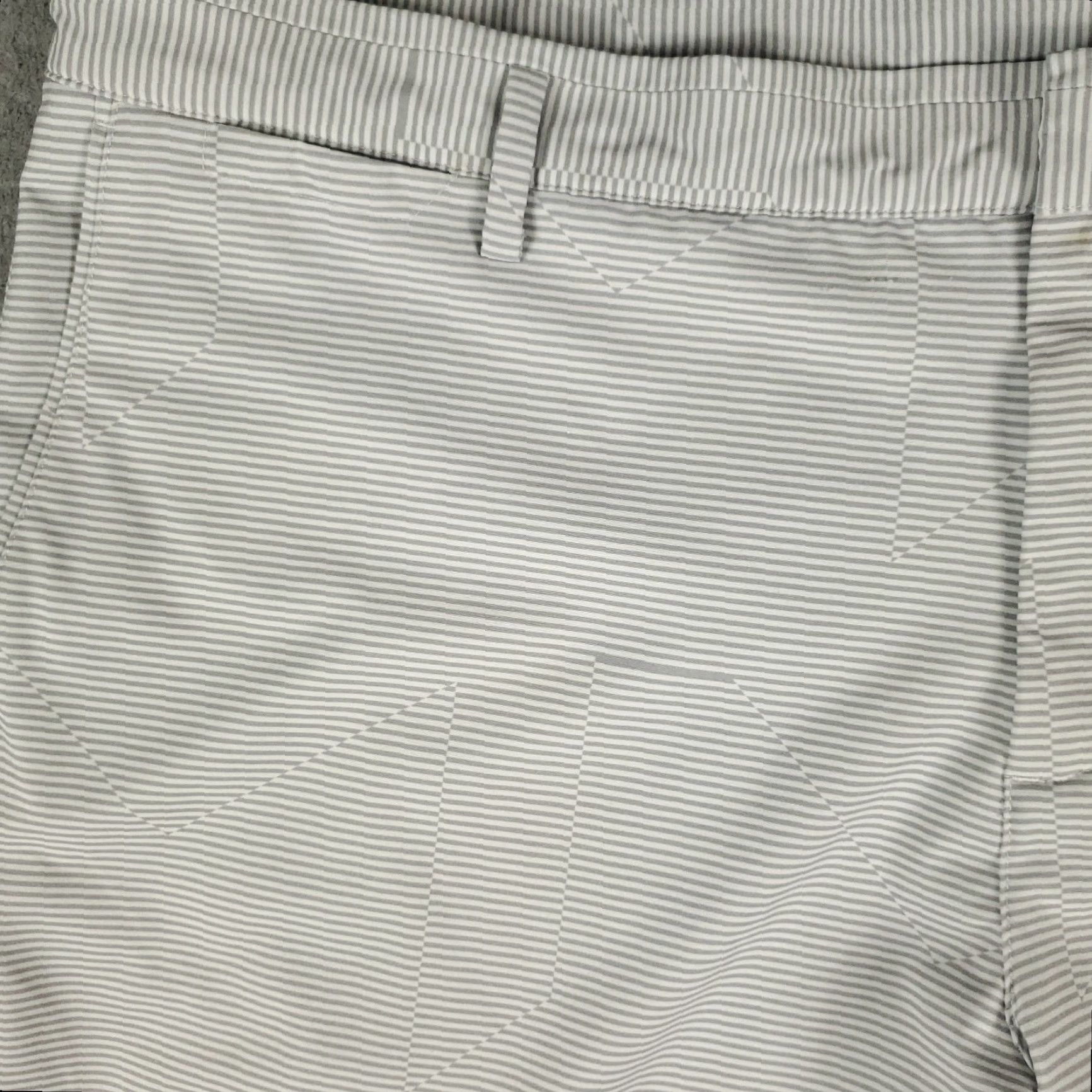 Nike Nike Shorts Mens 38 Gray Striped Swoosh Dri Fit Chino Flat Front Casual Golf Sportwear Flat Front 38 Mens Gray Nike Shorts Size US 38 / EU 54 - 2 Thumbnail