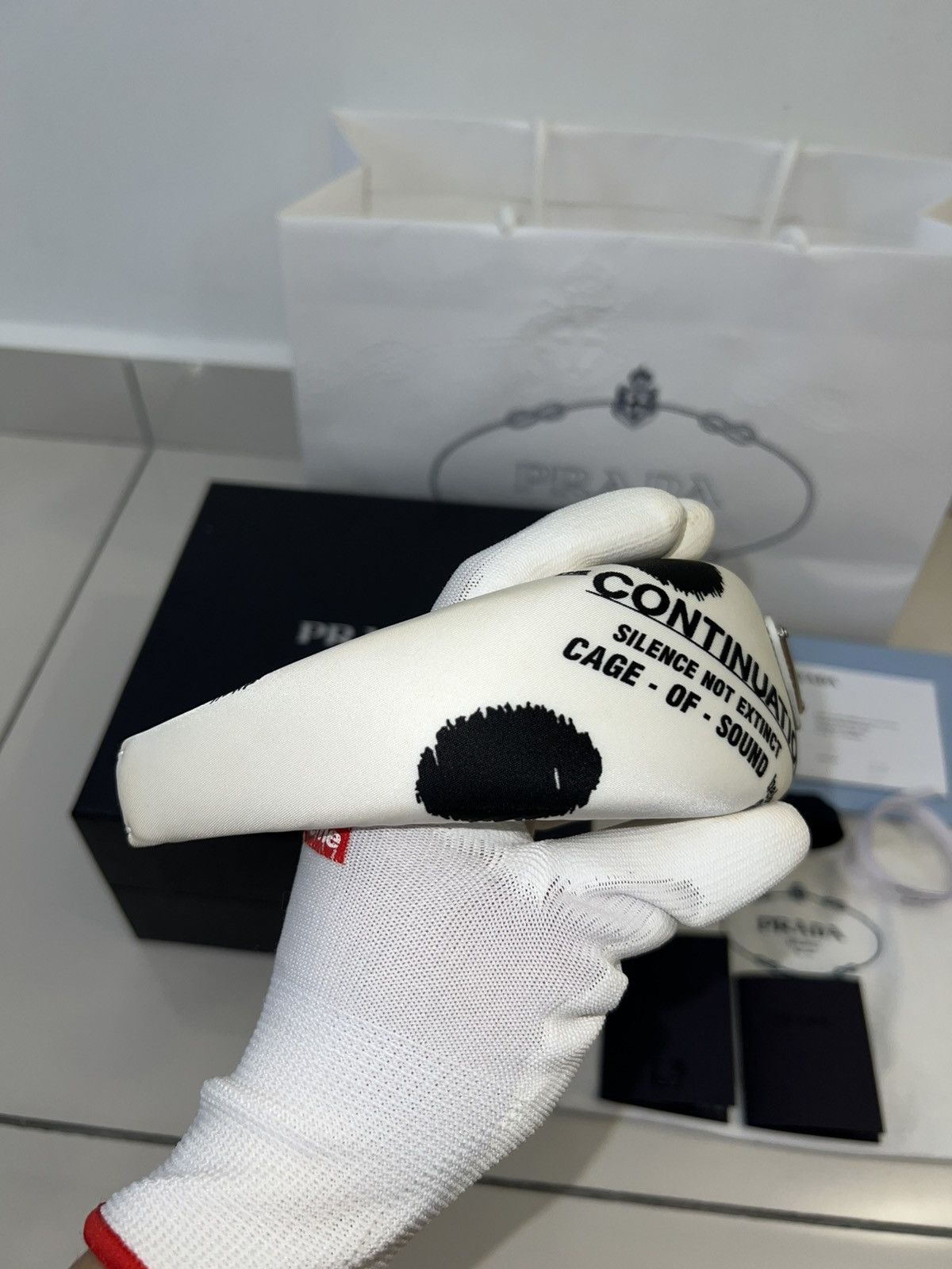 Prada Prada Continuation Headband White (SS24) Size ONE SIZE - 4 Thumbnail