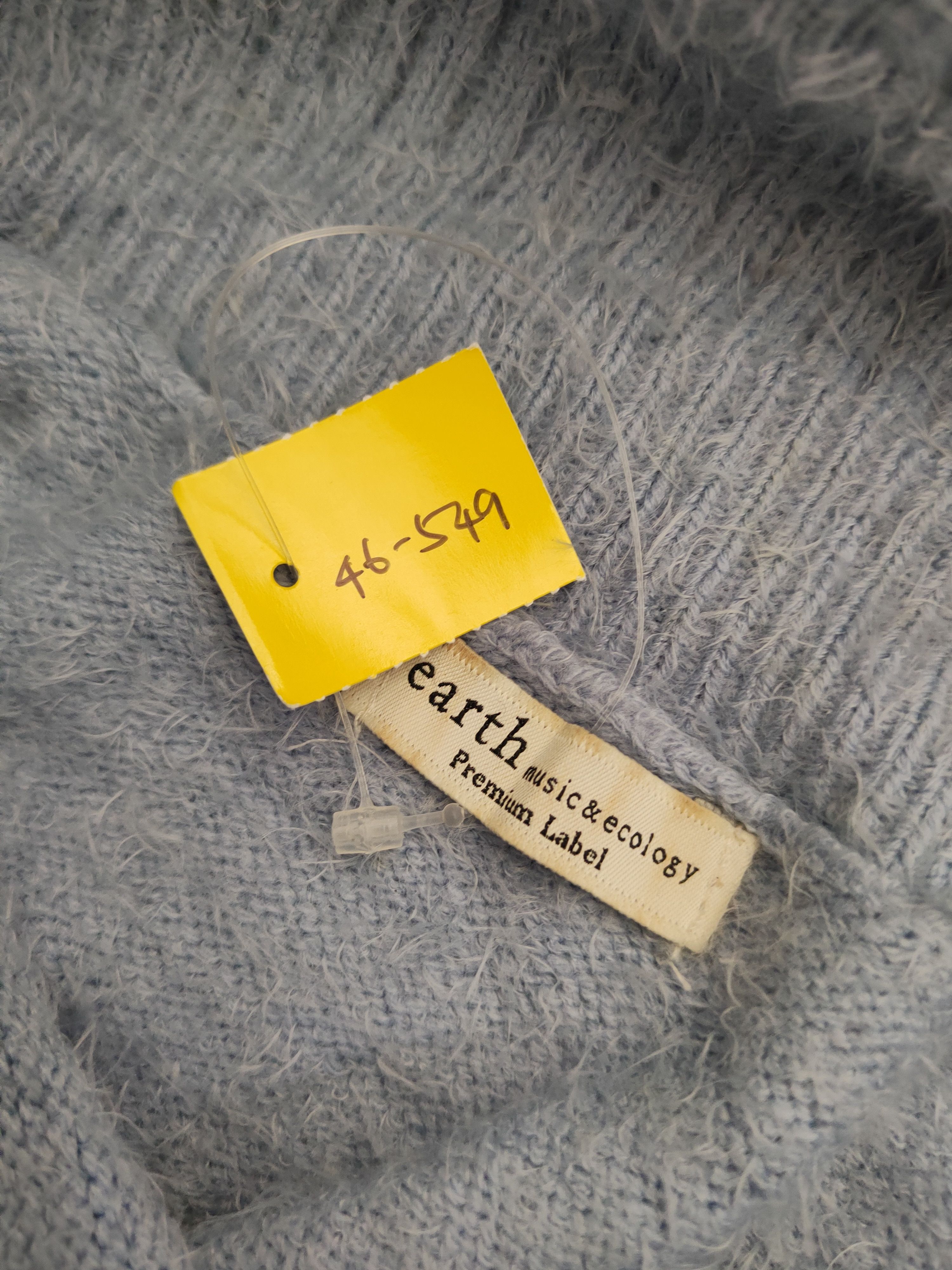Japanese Brand Earth Music & Ecology Blue Fur Mohair Knitwear #46-549 Size S / US 4 / IT 40 - 13 Thumbnail