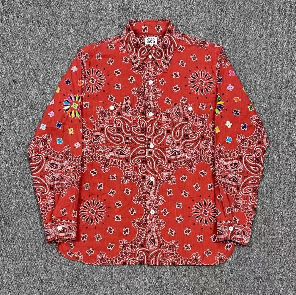 Mexican Threads OAXACA Japanese Paisley Hand-Embroidered Shirt Size US M / EU 48-50 / 2 - 1 Thumbnail