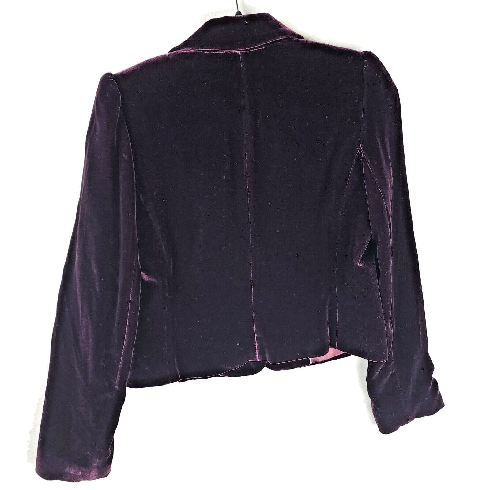 Vintage Caslon Red Velvet Long Sleeve Blazer Jacket Size 8P Rayon Size M / US 6-8 / IT 42-44 - 3 Thumbnail