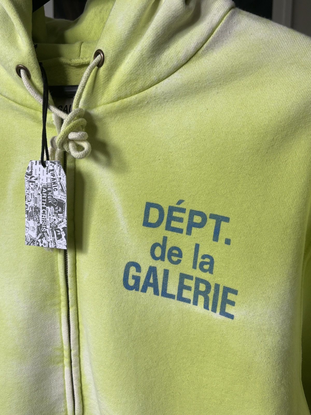 GALLERY DEPT - FADED WASHED FRENCH ZIP LOGO HOODIE