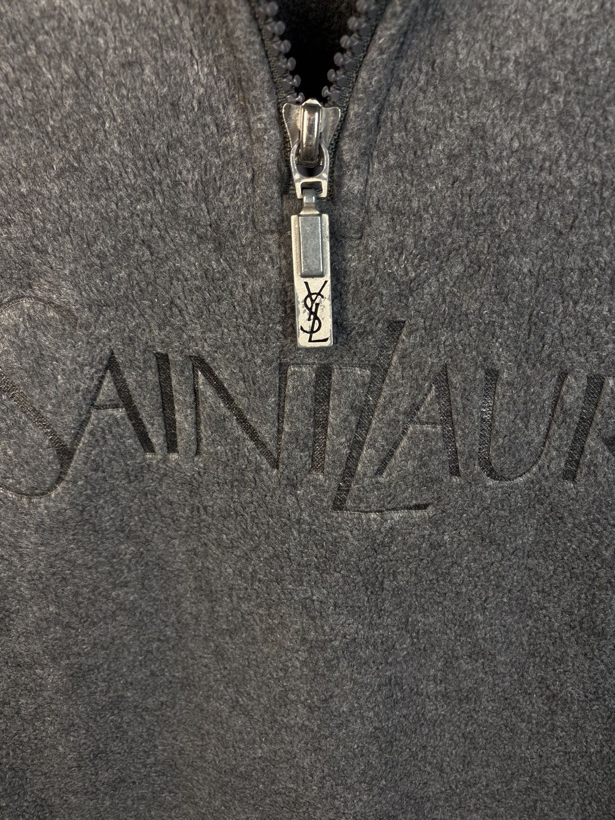 Yves Saint Laurent Fleece YSL Sweatshirt 1/4 Quarter Zip Logo Vintage Sweater Size US XL / EU 56 / 4 - 5 Thumbnail
