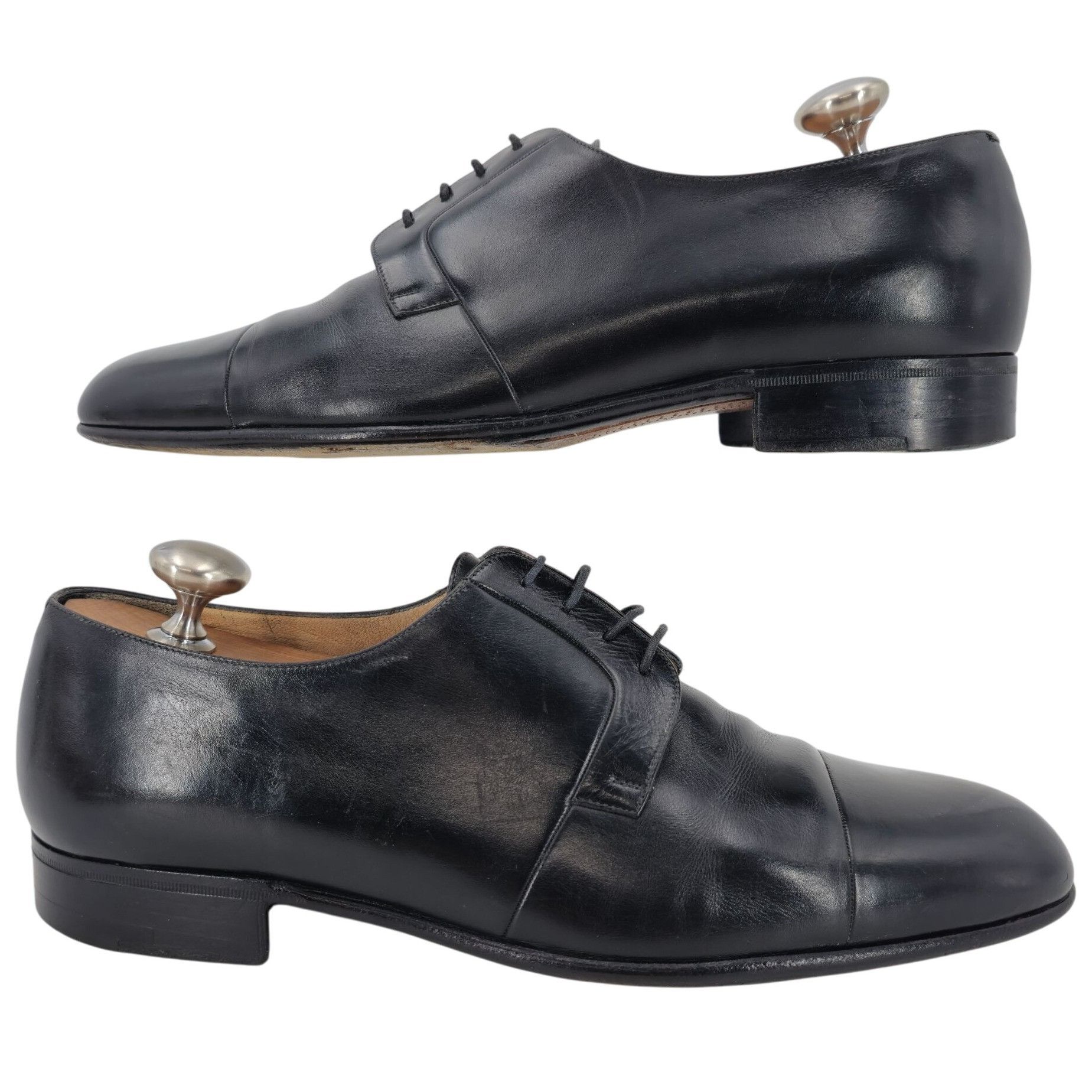 Testoni Vintage A. Testoni Men's 8 Italian Black Calf Leather Dress Size US 8 / EU 41 - 4 Thumbnail