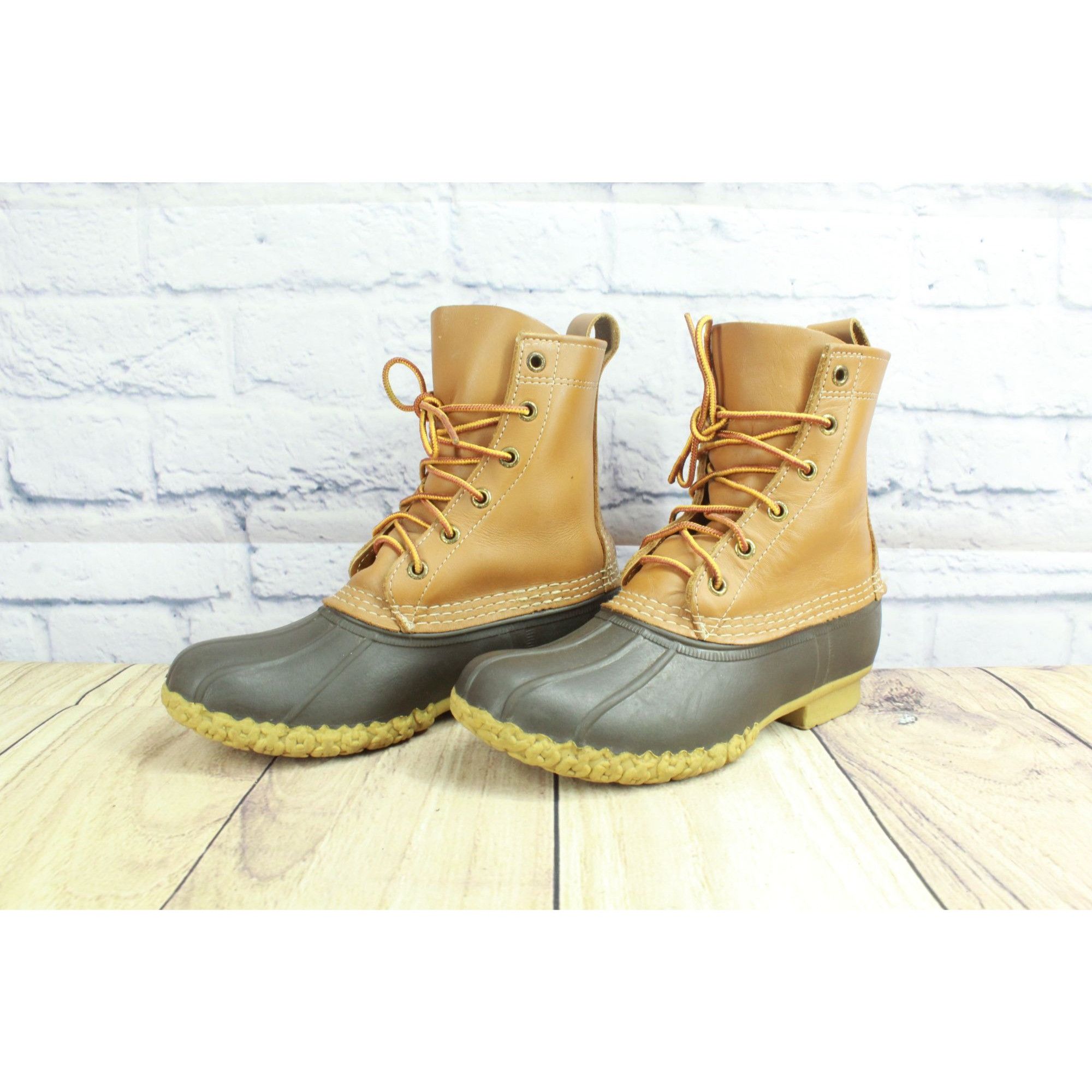 L.L. Bean × Leather LL Bean Women's Unlined Brown Leather Duck Boots Size US 6 / IT 36 - 2 Thumbnail