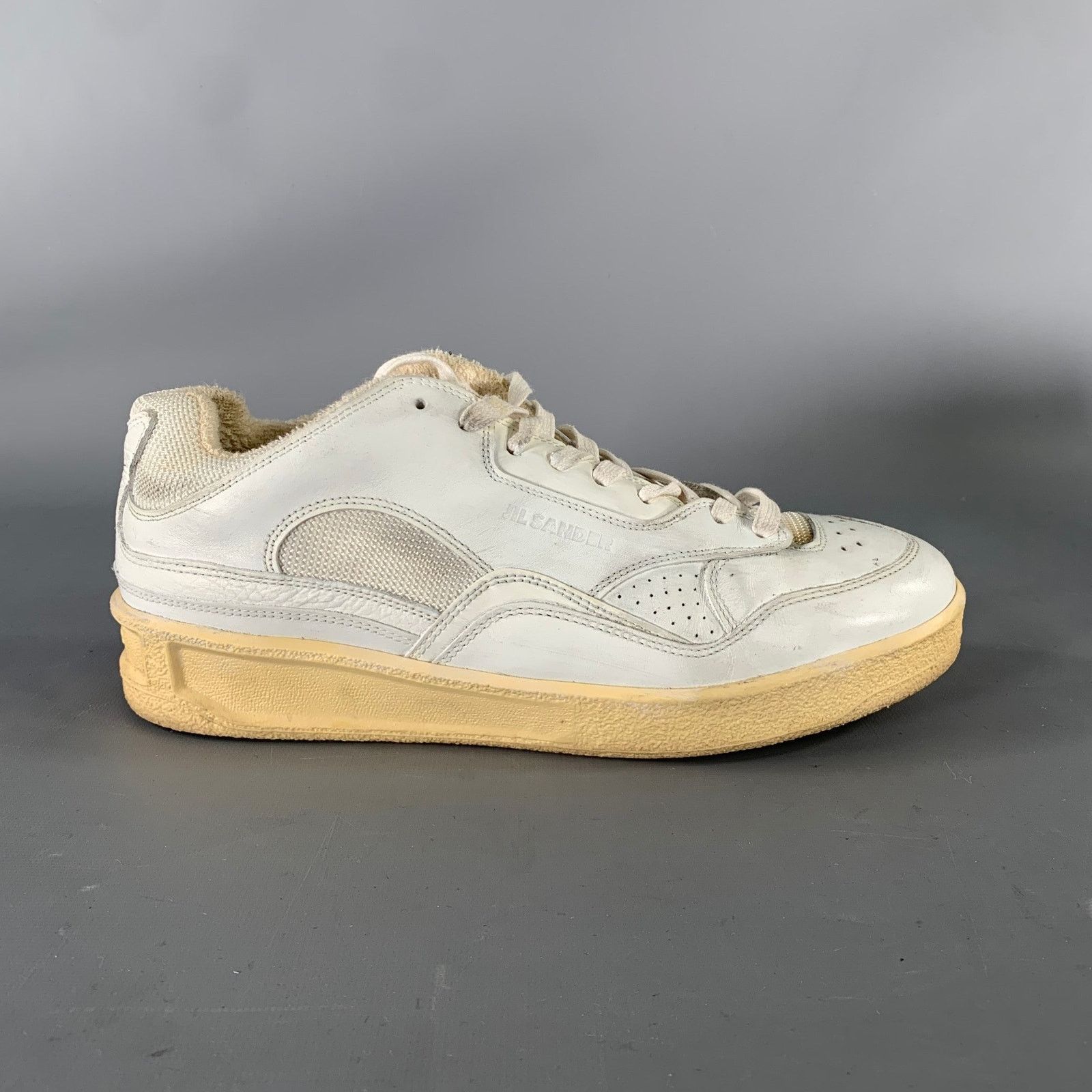 Jil Sander JIL SANDER Size 8 White Leather Lace Up Sneakers Size US 8 / EU 41 - 2 Thumbnail