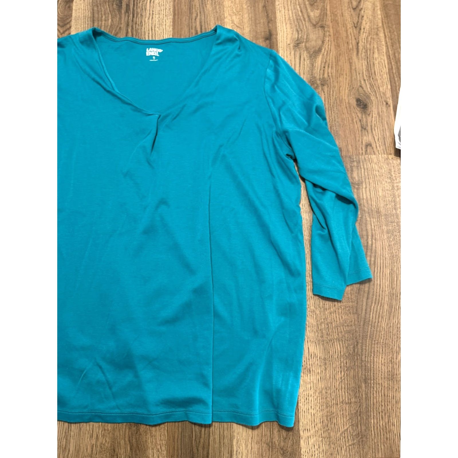 Lands' End VINTAGE not included; Land's End Shirt Women's XL Green V-Neck 3/4 Sleeve Casual Shirt Women XL Green V-Neck 3/4 Sleeve Casual Land's End Size XL / US 12-14 / IT 48-50 - 4 Thumbnail