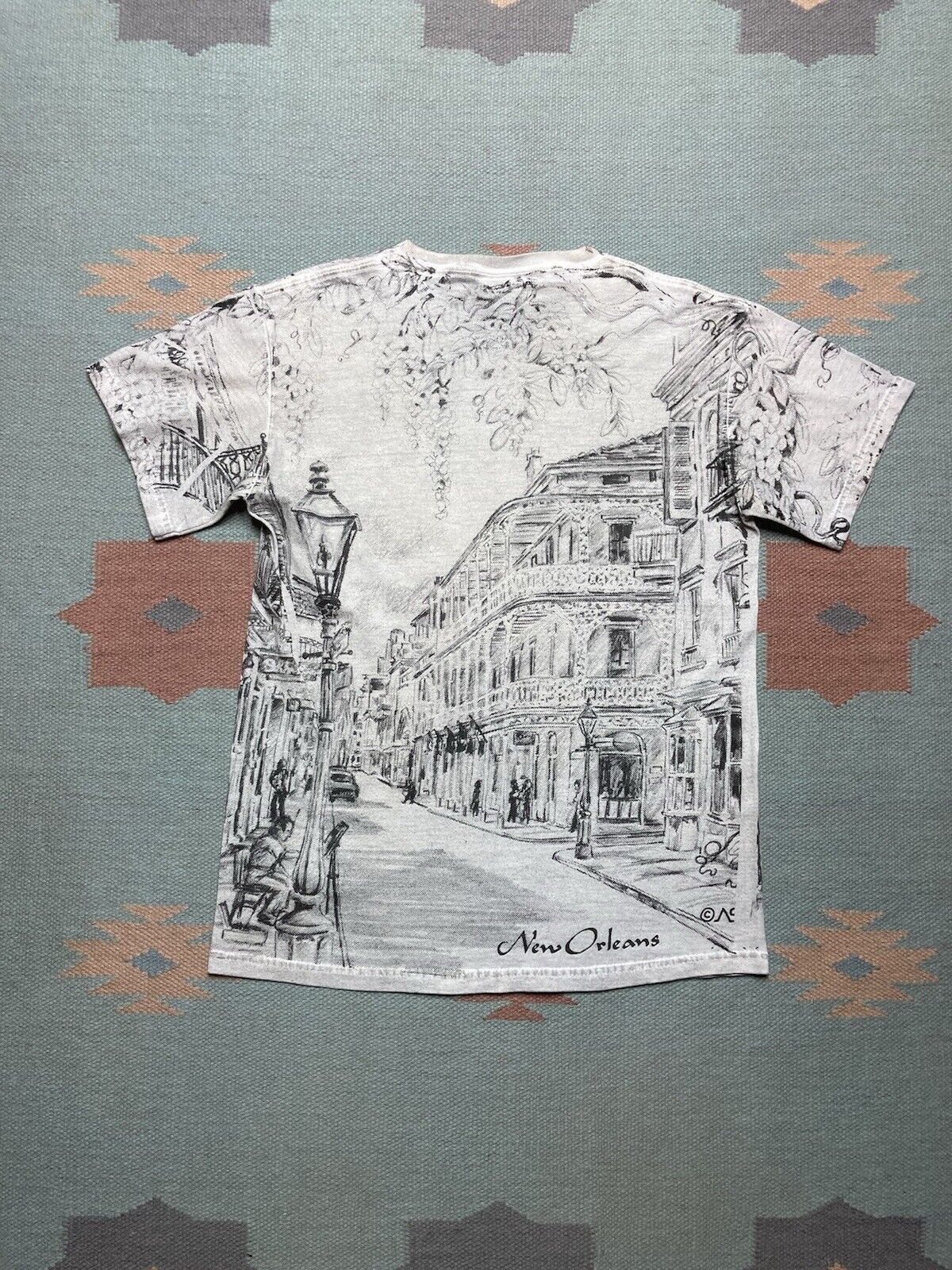 Gildan × Vintage VTG t shirt New Orleans all over print AOP cotton downtown S Size US S / EU 44-46 / 1 - 8 Thumbnail