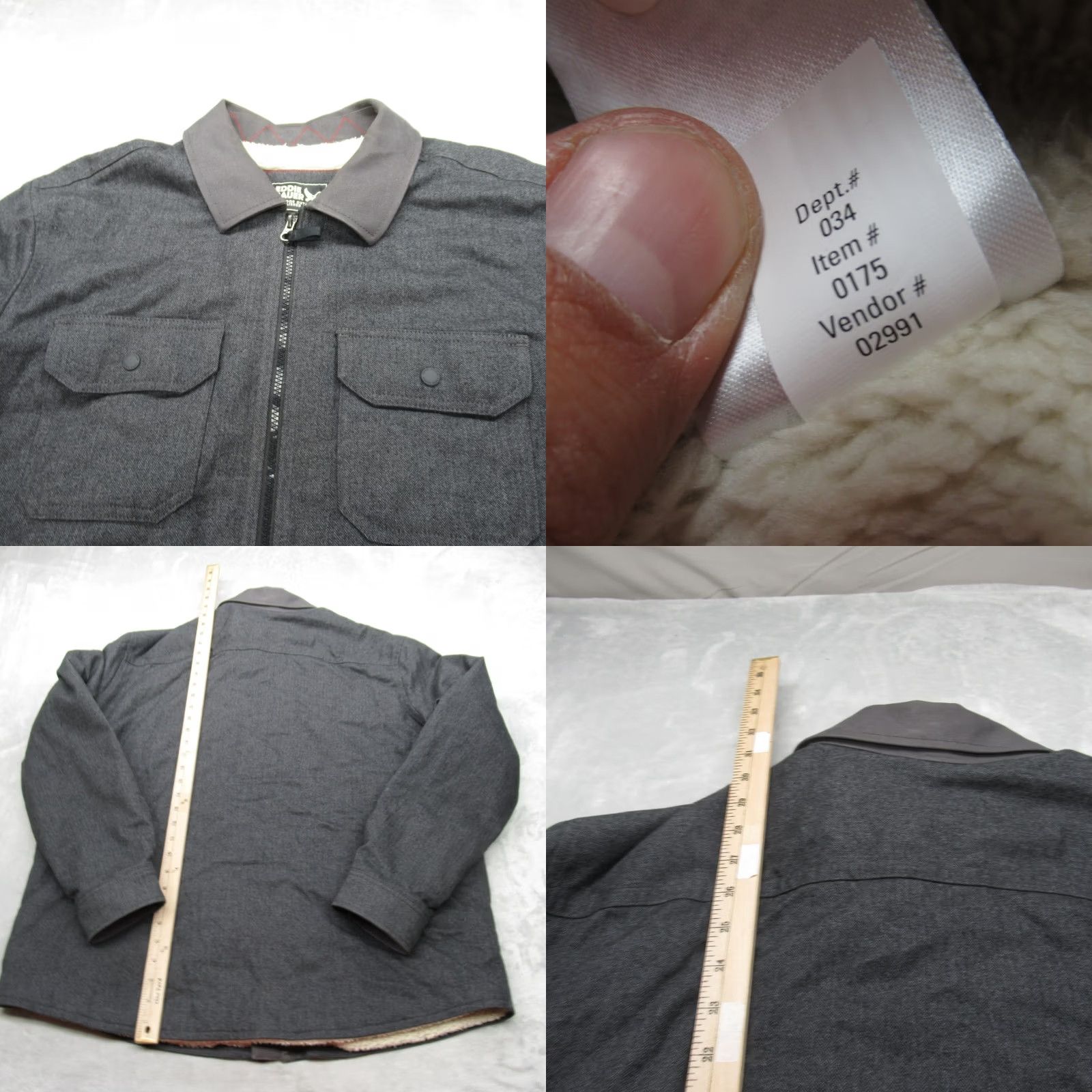 Eddie Bauer Eddie Bauer Shirt Jacket Mens XL Gray Full Zip Pockets Insulated Lined Sherpa Cotton Polyester Outdoor Retro Size US XL / EU 56 / 4 - 8 Thumbnail