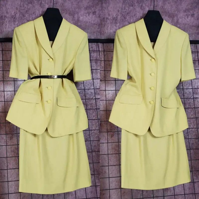 Burberry Burberry Yellow Wool Blend Short Sleeve Cardigan Size M / US 6-8 / IT 42-44 - 1 Thumbnail