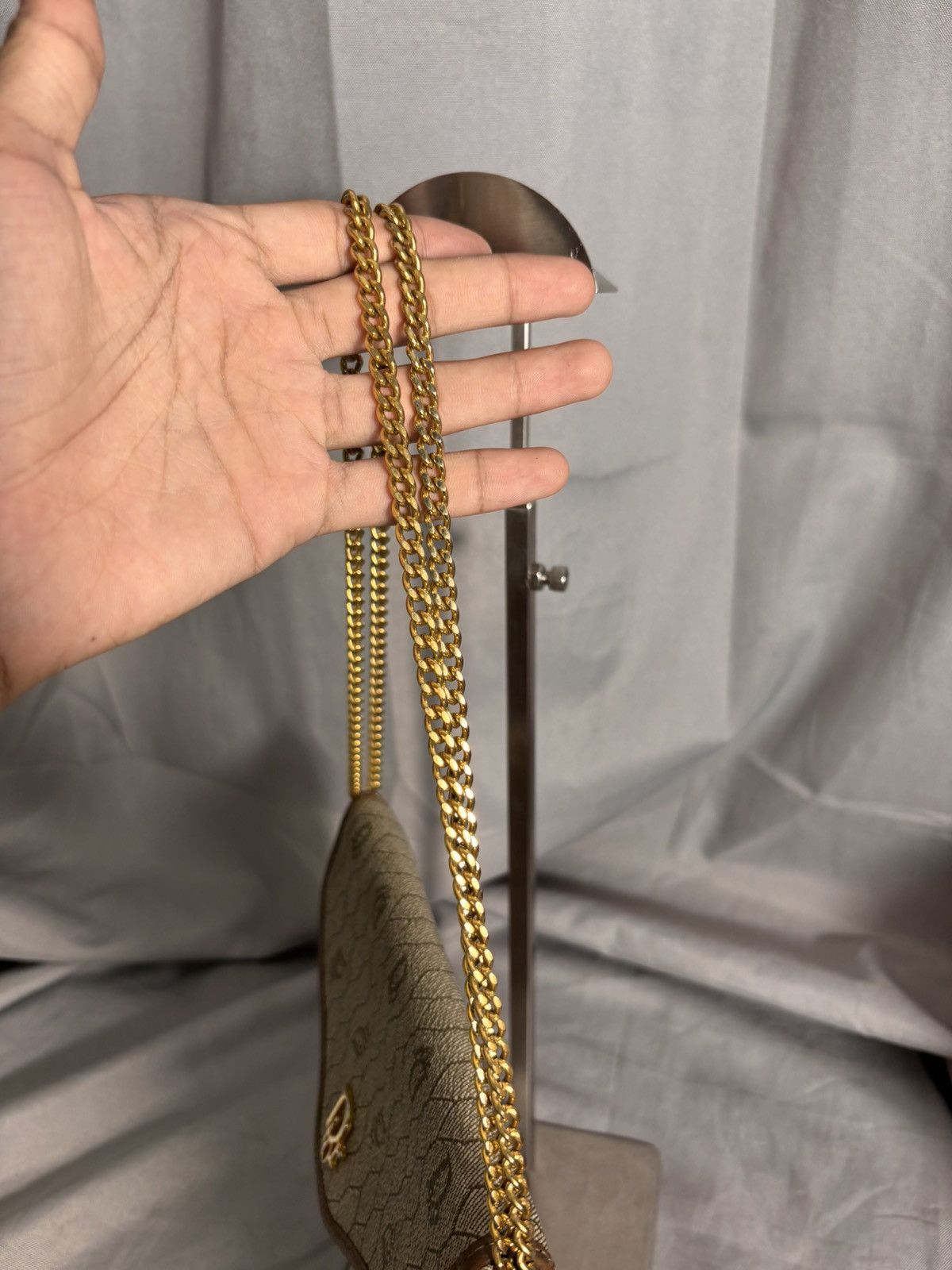 Dior Christian Dior Archival Honeycomb Canvas Chain Bag Size ONE SIZE - 10 Thumbnail