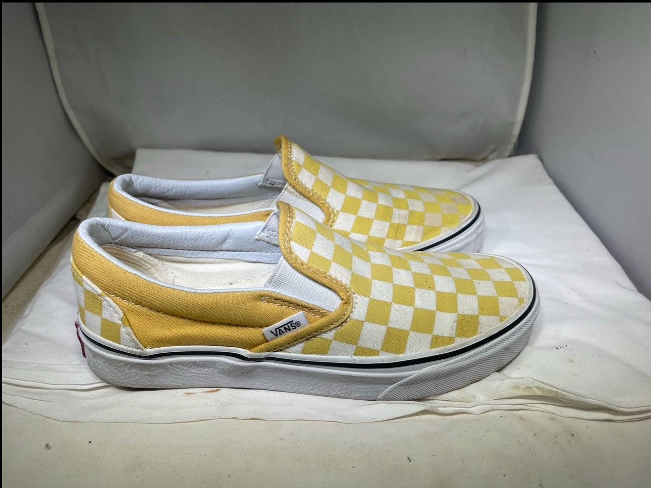 Vans PreOwned Vans Slip-on Checkered Yellow Women's 7 Size US 7 / IT 37 - 3 Thumbnail
