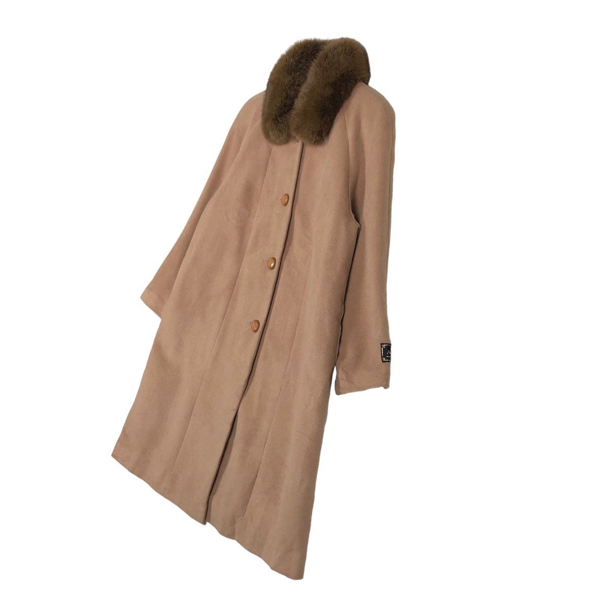Japanese Brand 🔥Vintage Long Jacket Wool Cashmere Antraci Mink Fur Collar Size US M / EU 48-50 / 2 - 2 Thumbnail