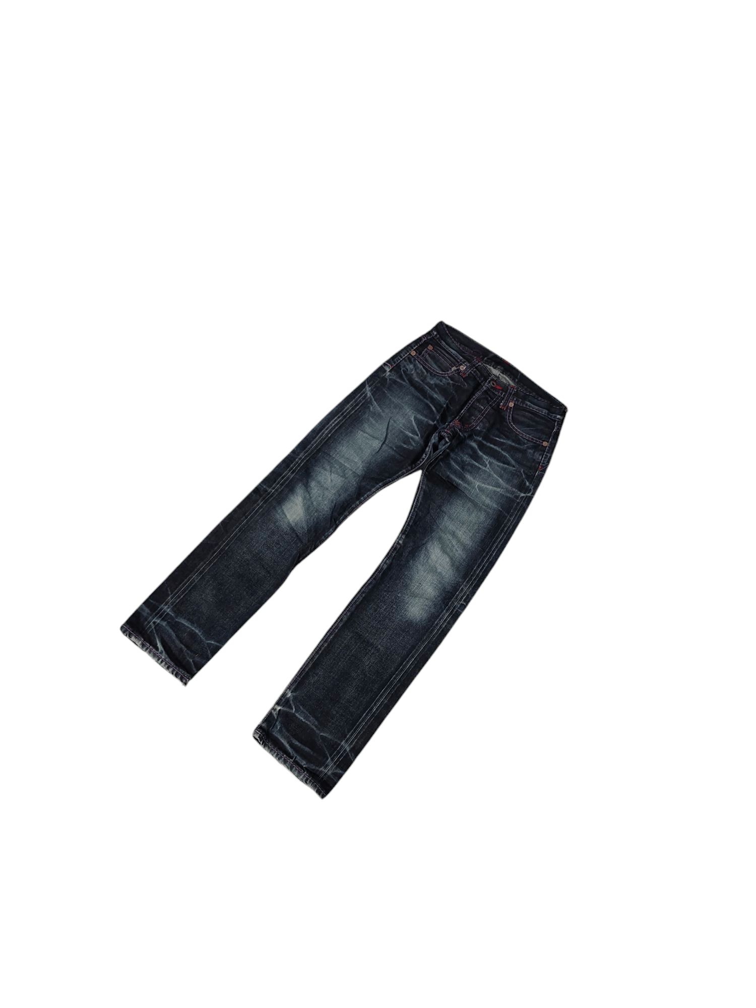 If Six Was Nine Vintage Kohji Niwa Japan Clawmark Distress Selvedge Jeans Size US 29 - 2 Thumbnail
