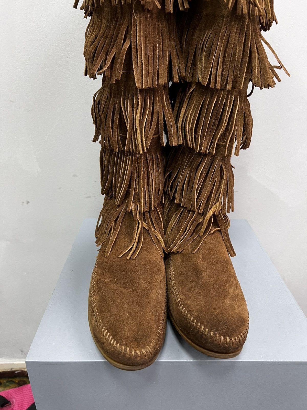 14th Addiction × Japanese Brand Vtg 14th Addiction style 2000s Suede Boots high top shoes Size US 7 / IT 37 - 6 Thumbnail