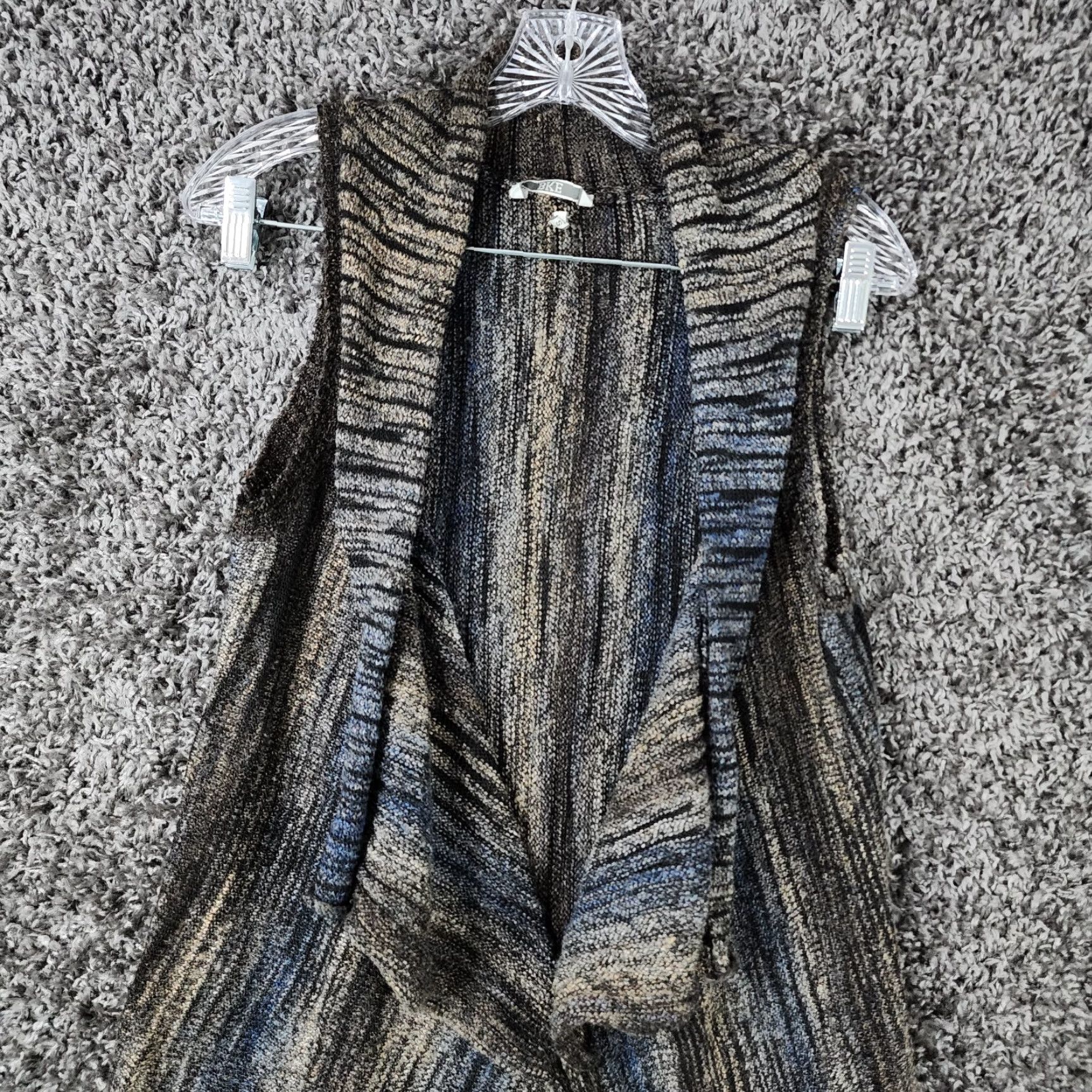 Vintage Buckle Cardigan Womens Size S Gray Blue Sleeveless Long Size S / US 4 / IT 40 - 2 Thumbnail