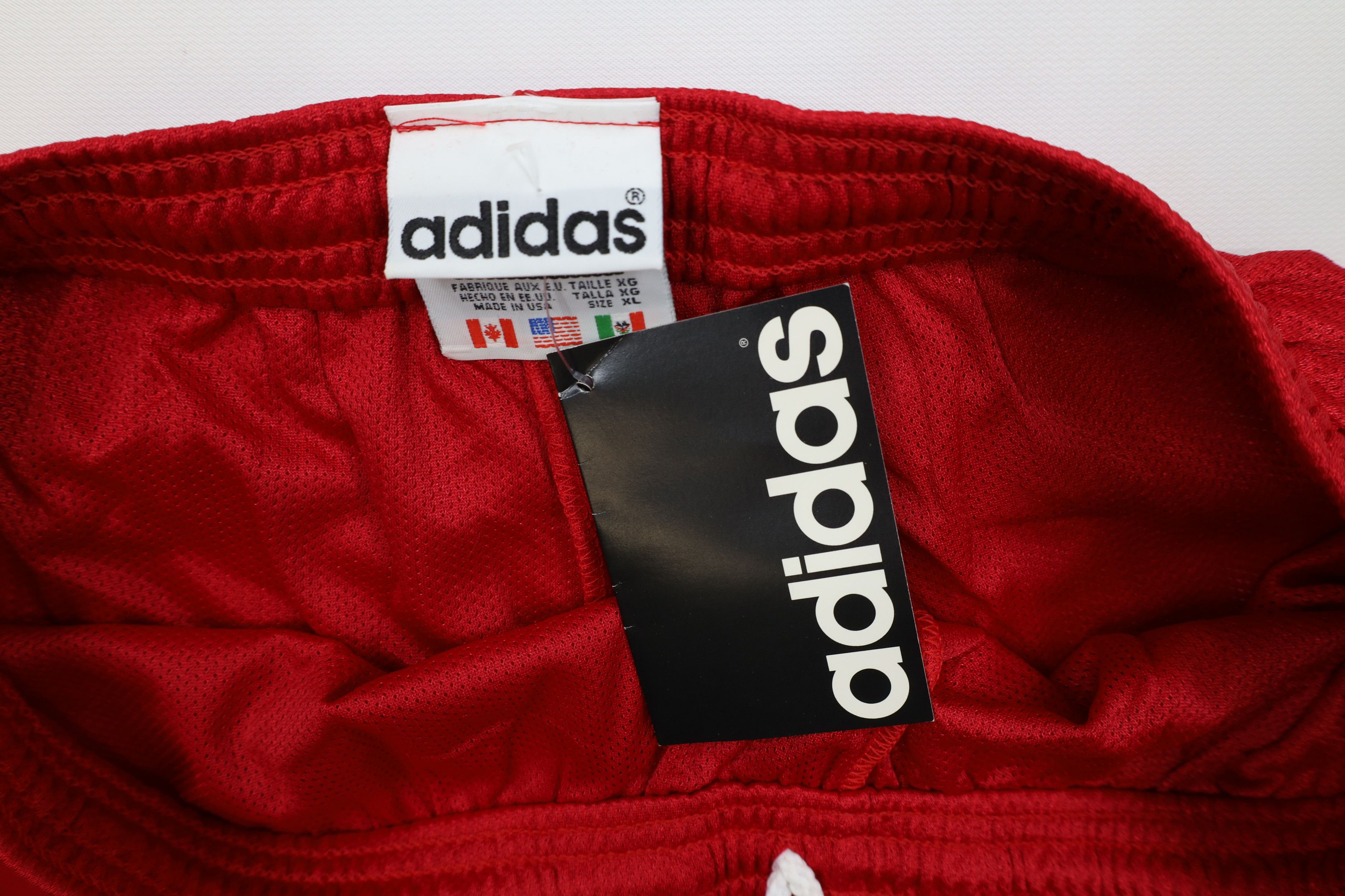 Adidas Deadstock Vintage 90s Adidas Above Knee Mesh Shorts Red USA Size US 36 / EU 52 - 7 Thumbnail