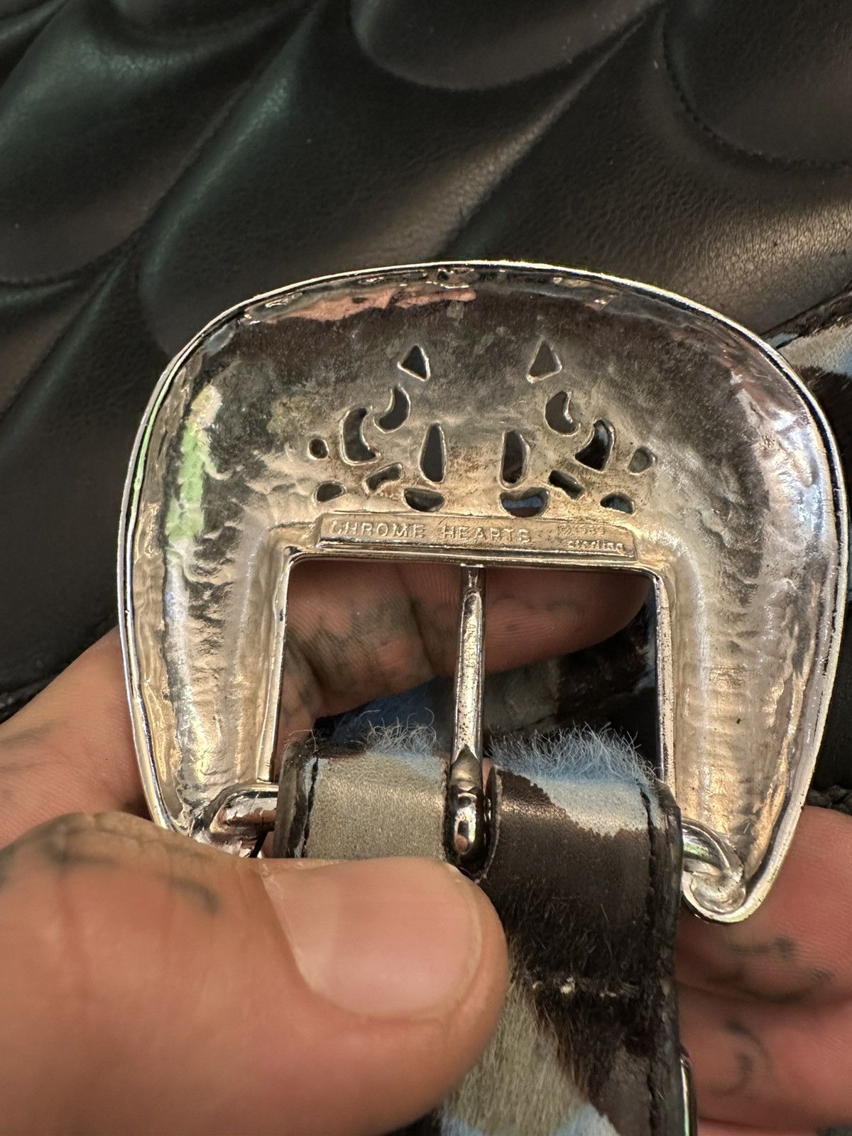 Chrome Hearts Chrome Hearts ‘ CENTRAL CEE ! BELT blue zebra Size 34 - 6 Thumbnail