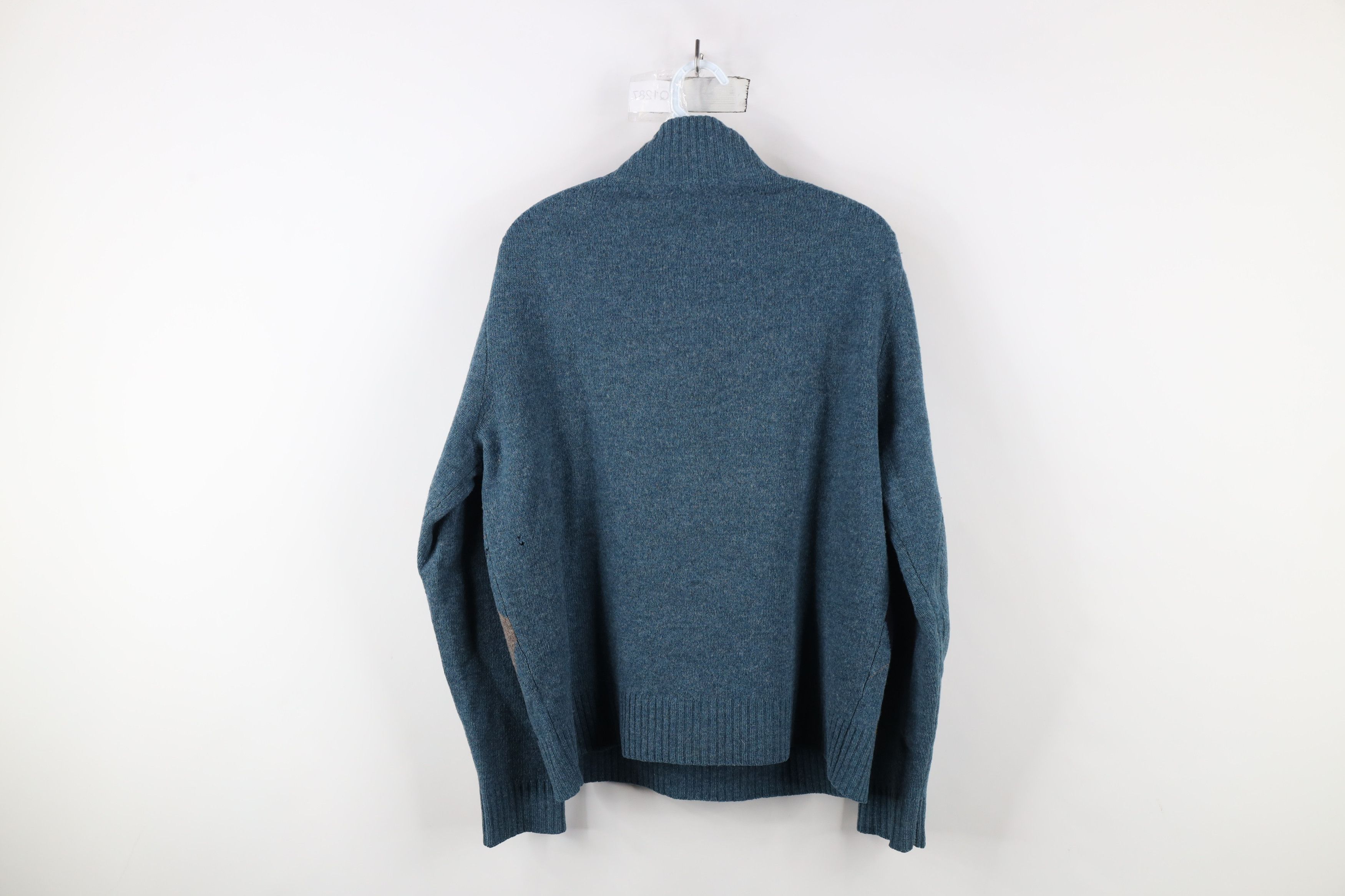 J.Crew × Vintage Vintage J Crew Argyle Lambs Wool Knit Half Zip Sweater Size US M / EU 48-50 / 2 - 12 Thumbnail