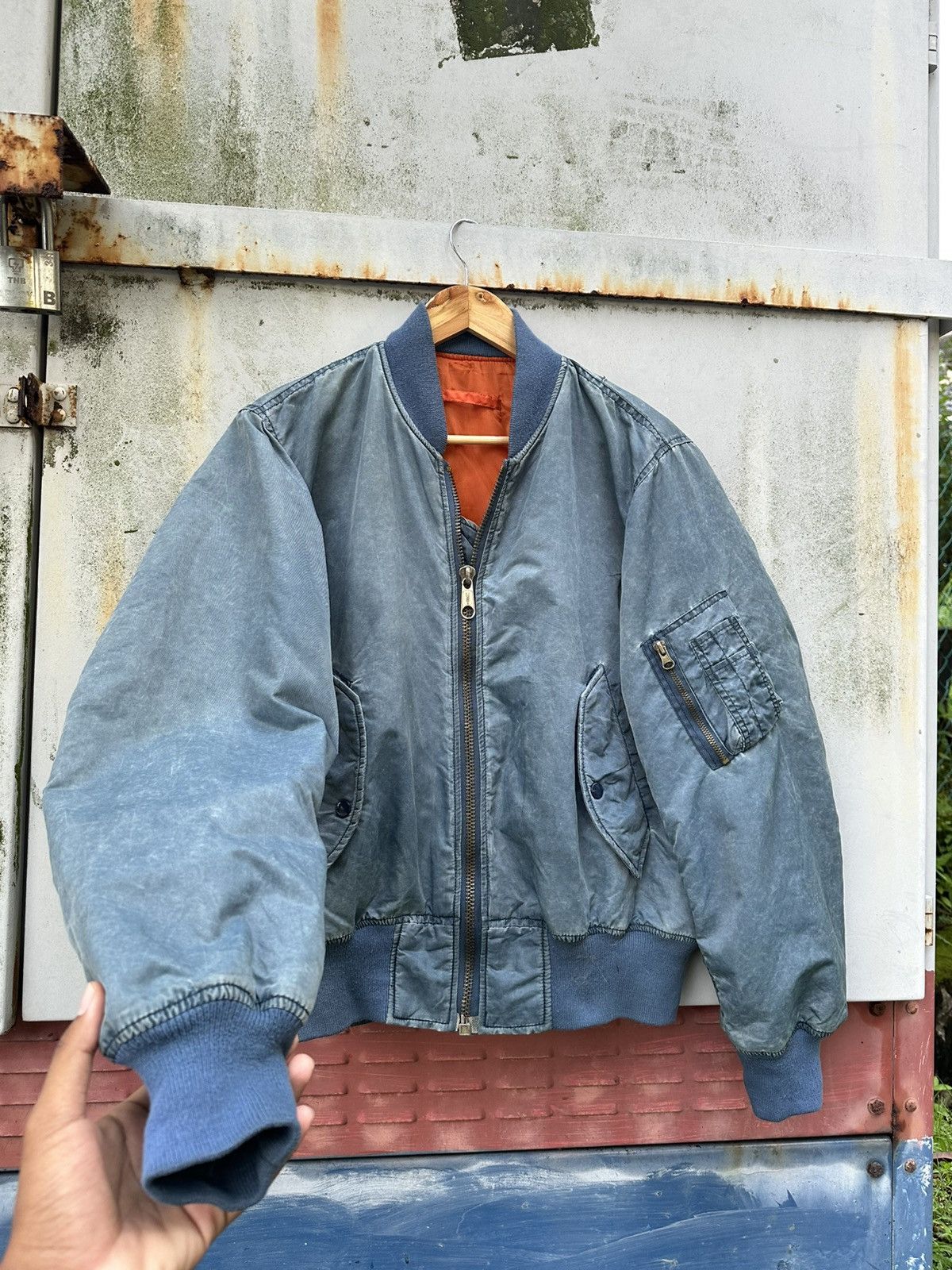 Vintage 🪖Vintage Sun Faded MA-1 Man Intermediate Bomber Jacket Size US M / EU 48-50 / 2 - 7 Thumbnail