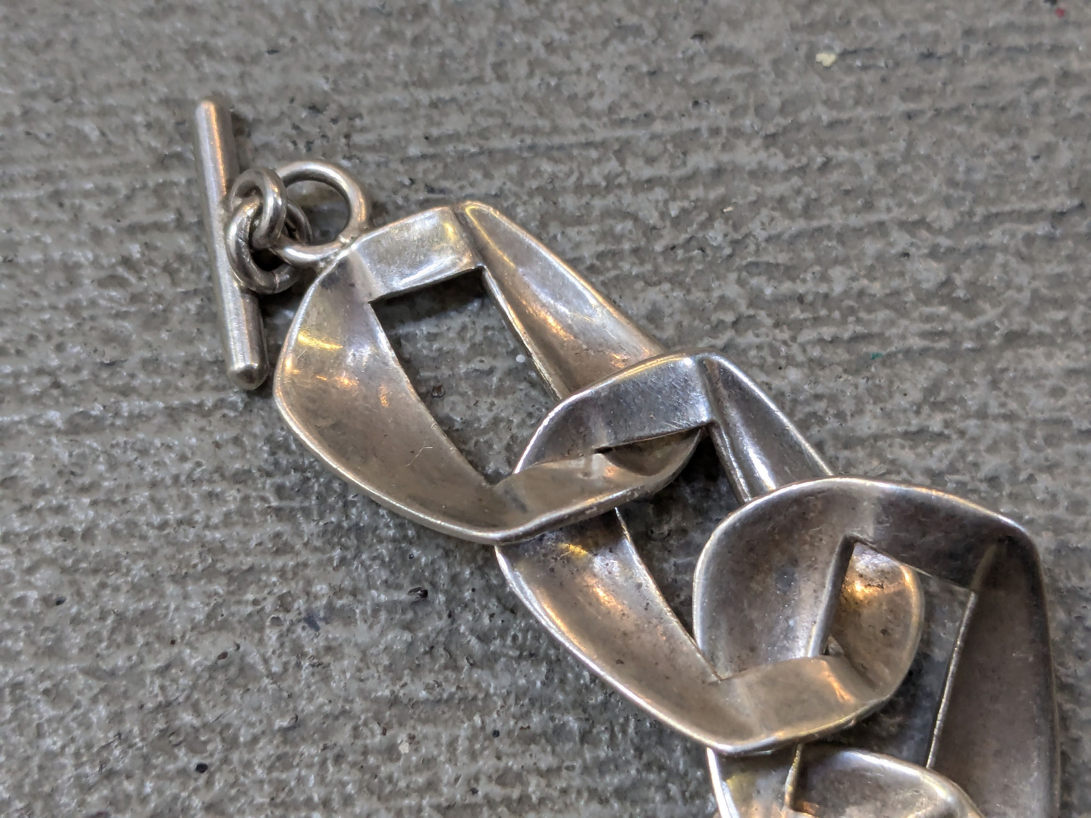 Jewelry Vintage Sterling Silver Bracelet Cuban Curb 8.25 Mexico Size ONE SIZE - 12 Thumbnail