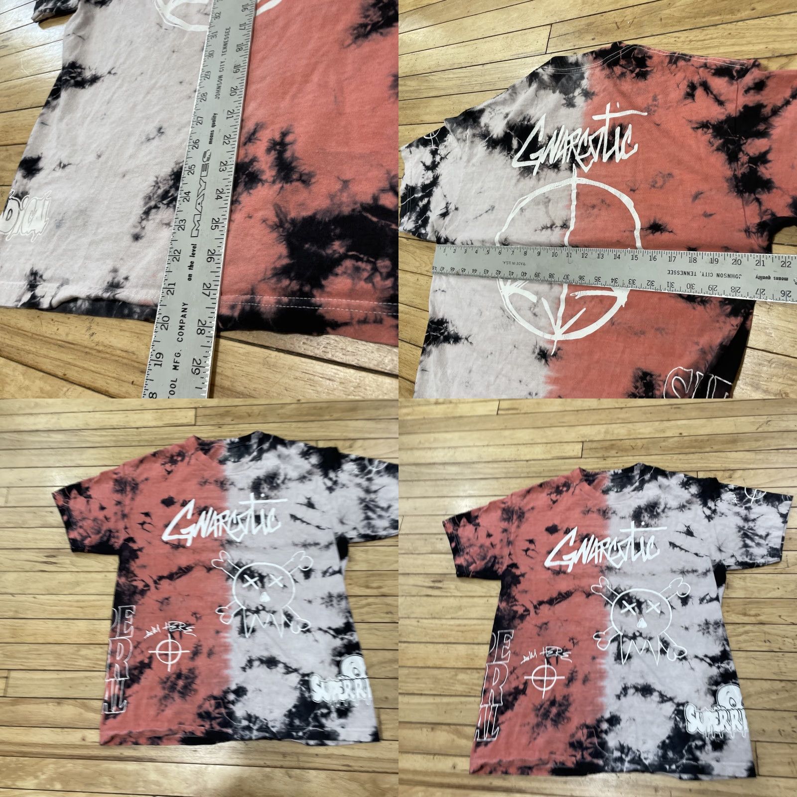 Pinko GNARCOTIC Street Addict Mens L Black Pink Tie Gye Graphic 2side HipHop T-Shirt Shirt Pink Black Logo Crew Neck Short Sleeve Knitرت Size US L / EU 52-54 / 3 - 8 Thumbnail