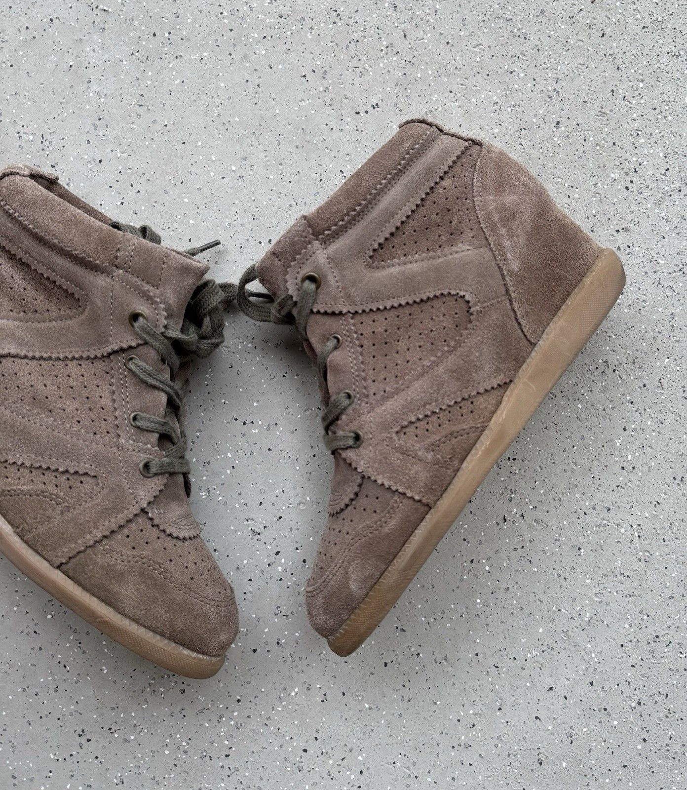 Vintage Manfield womens wedge sneakers suede marant style shoes Size US 10 / IT 40 - 6 Thumbnail